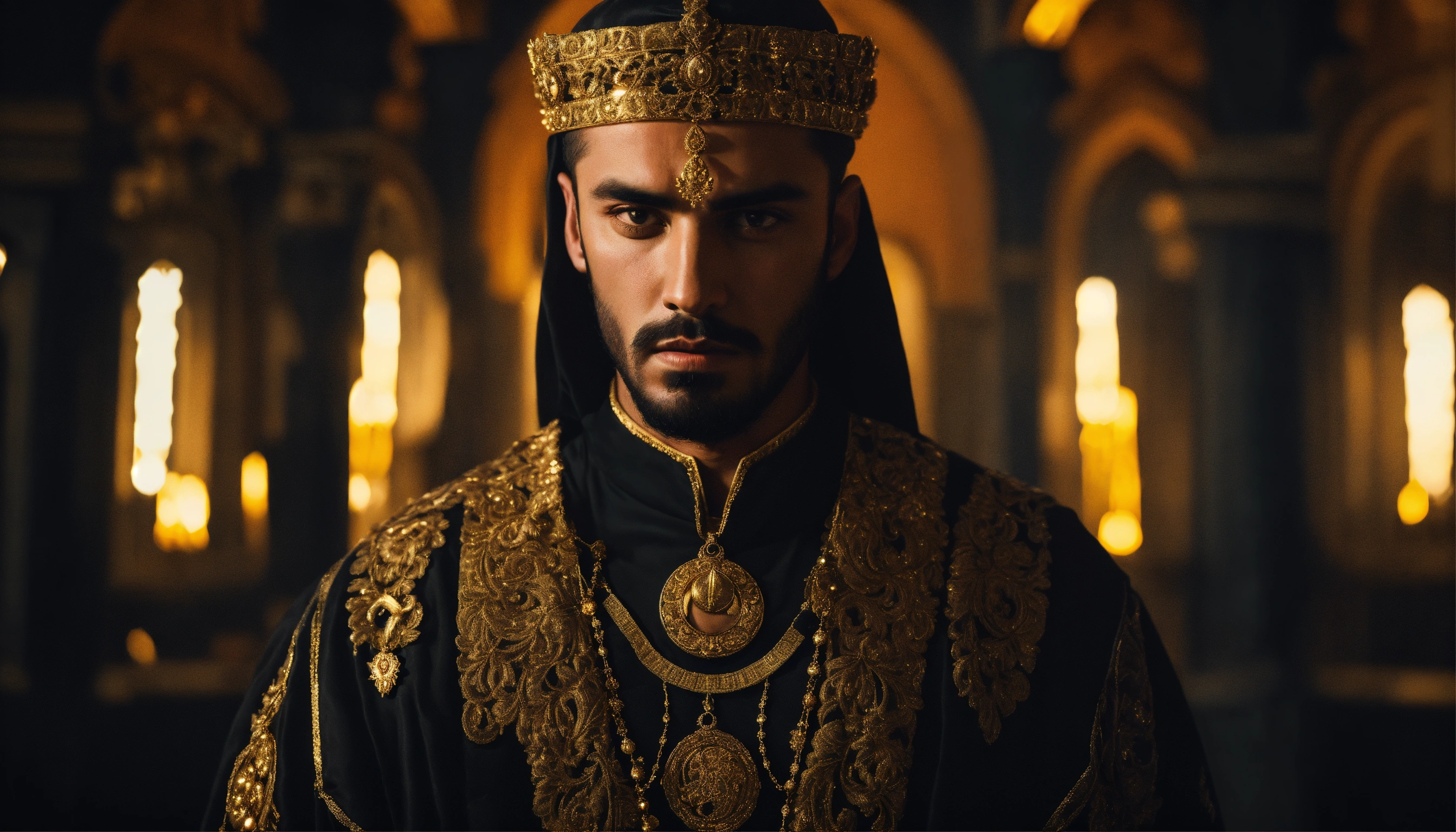 Lexica - Dramatic portrait of a young and handsome villainous medieval ...
