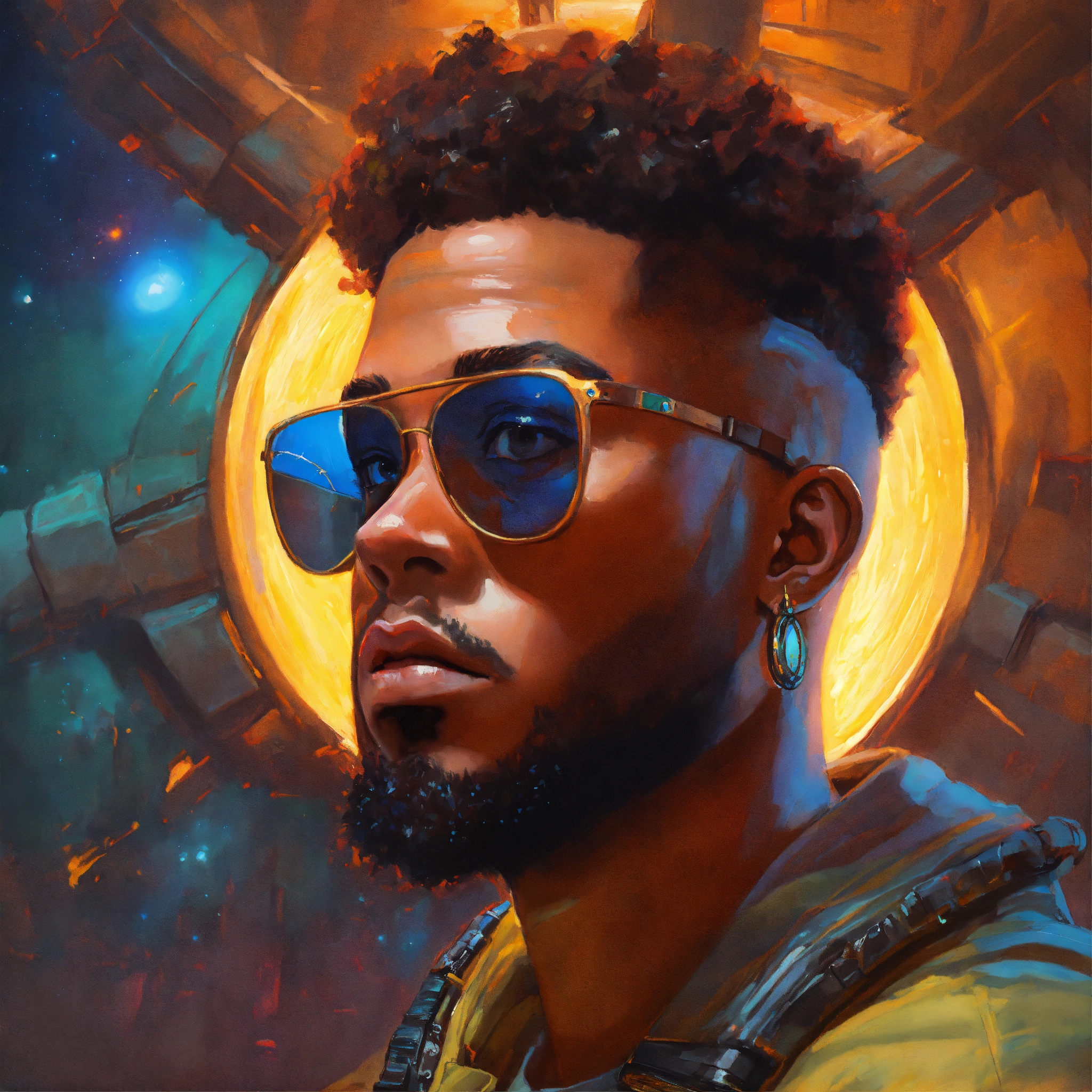 Lexica - Sci-fi fantasy Rapper Artist, Head shot, oil painting art ...