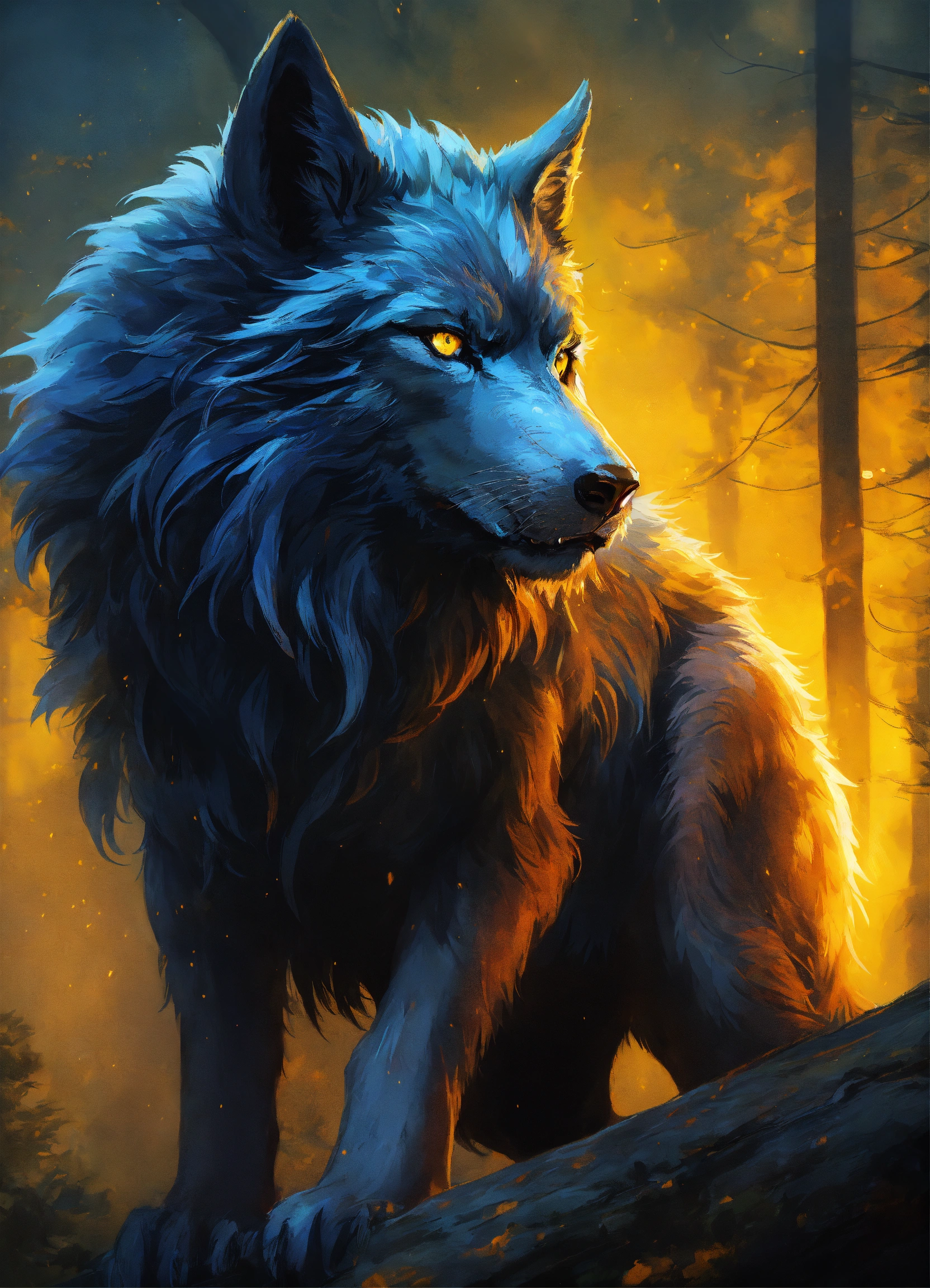 Lexica - A stunningly ferocious female werewolf, her lustrous black fur ...