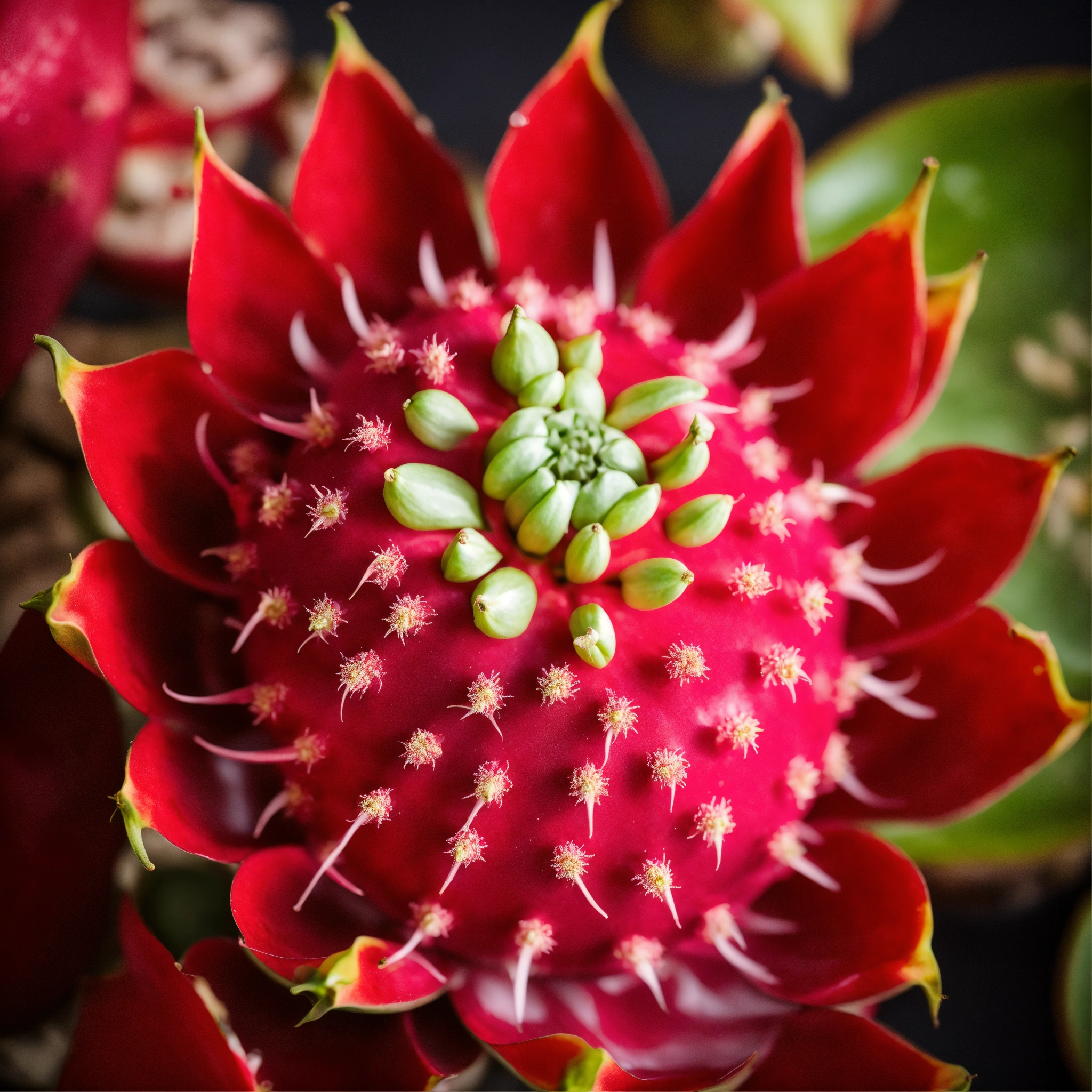 Lexica - Bright studio photo of one red pitahaya
