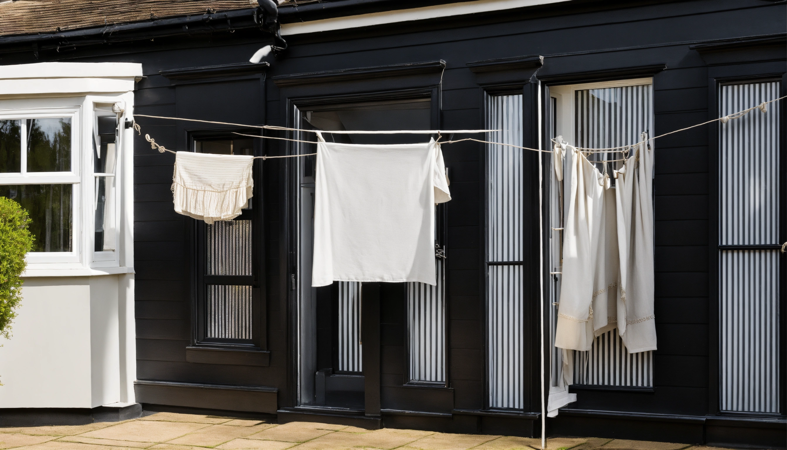 Lexica Loose clothesline ropes in the kitchen of a typical old British middleclass home