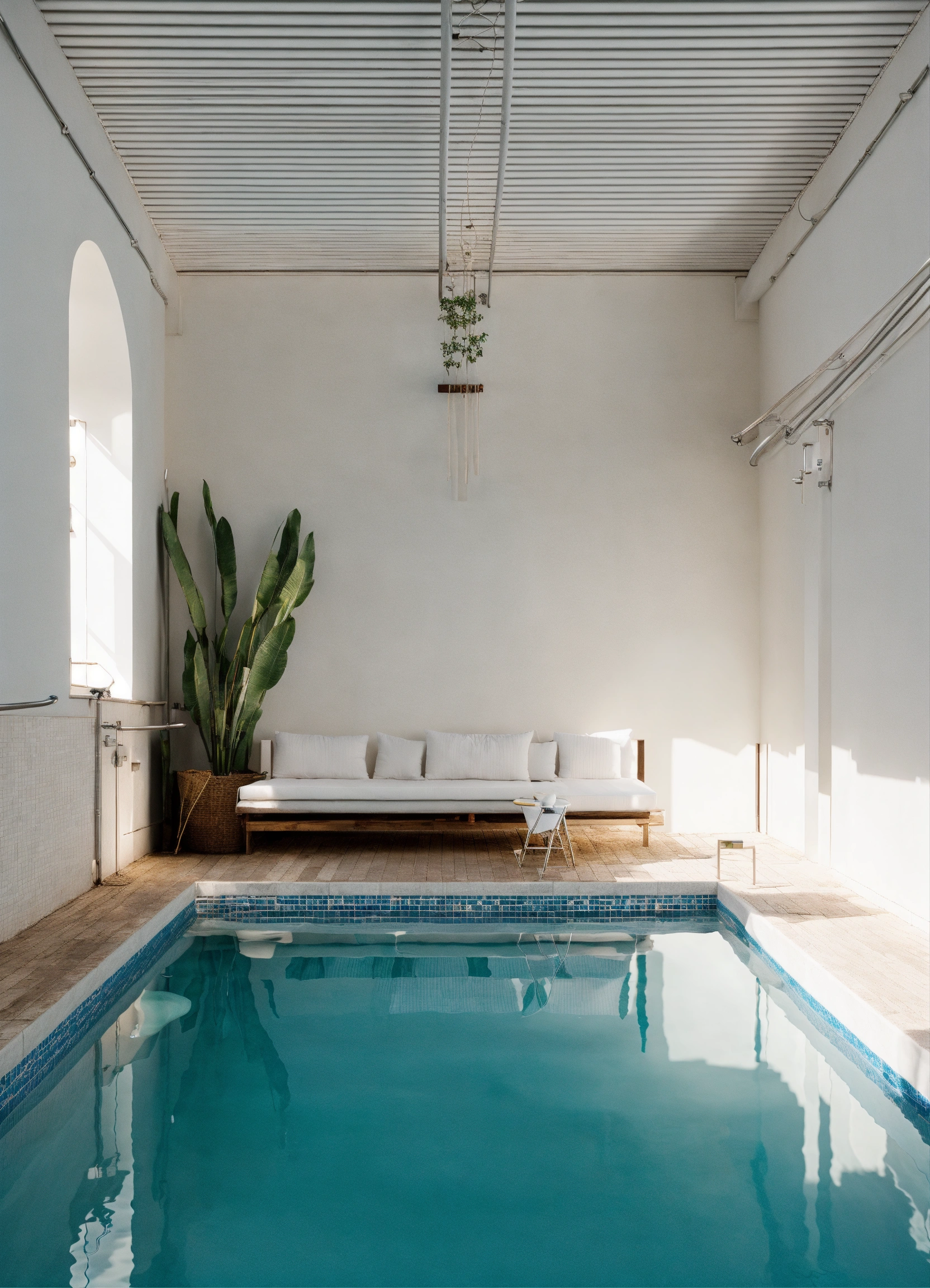 Lexica - Outdoor swimming pool ussr interior design minimalism white color