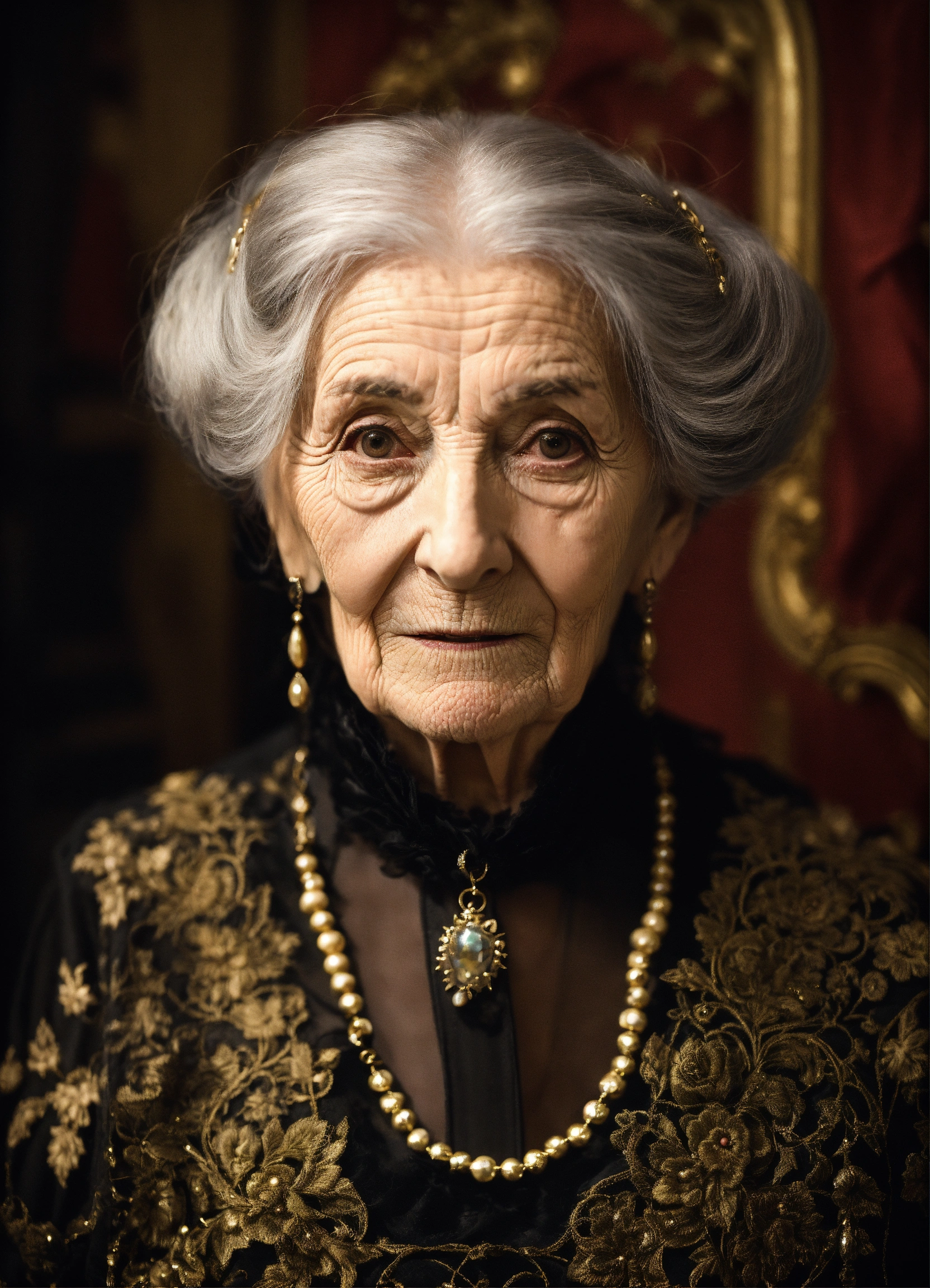 Lexica - A very old woman looks like a gothic countess in the 19th century