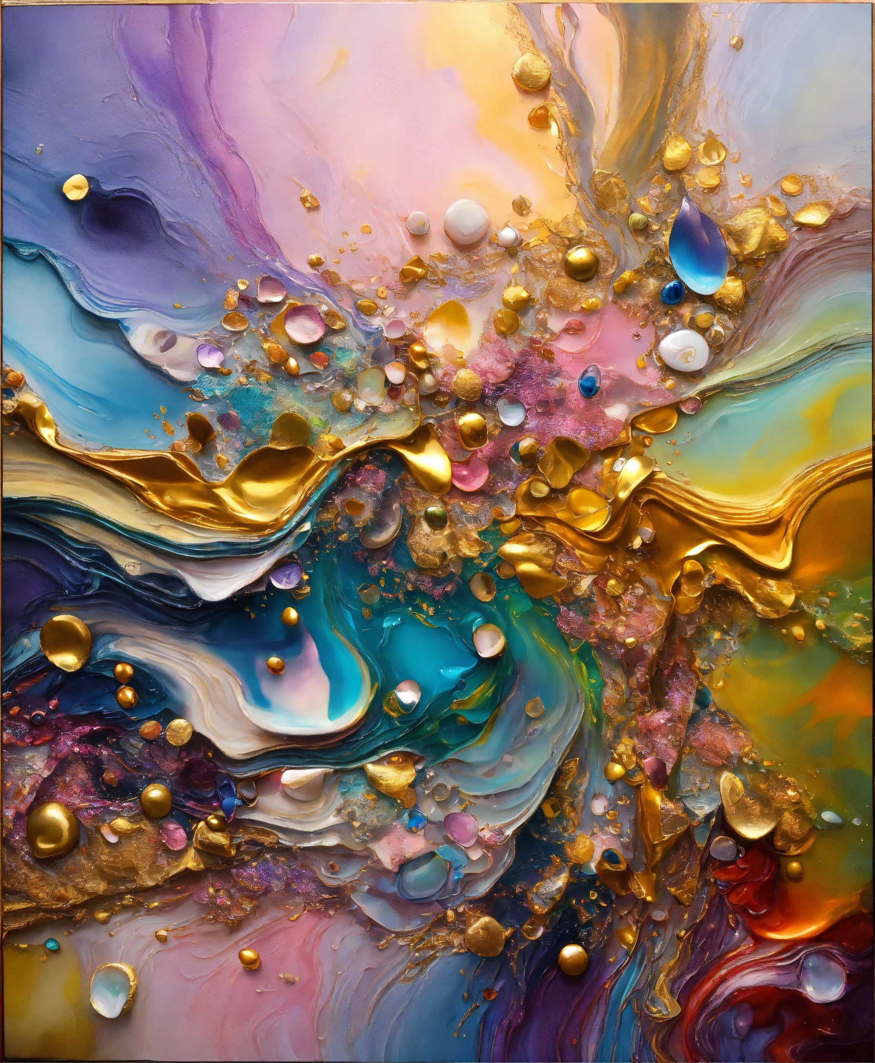 Lexica - Colorful abstract painting oil and water complex complicated ...