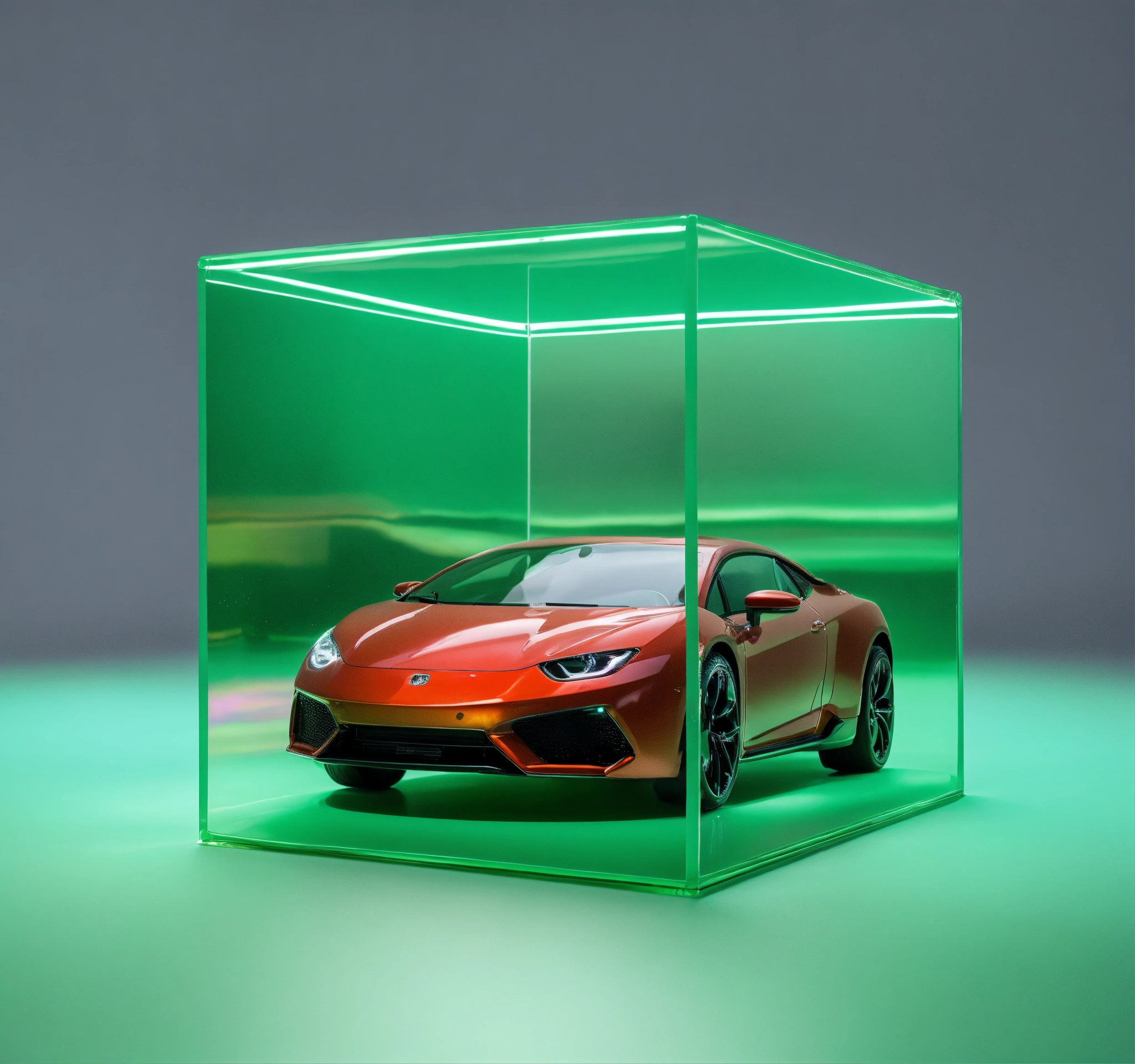 Lexica - Cube, 4k, small car inside cube!, frosted glass, iridescent ...