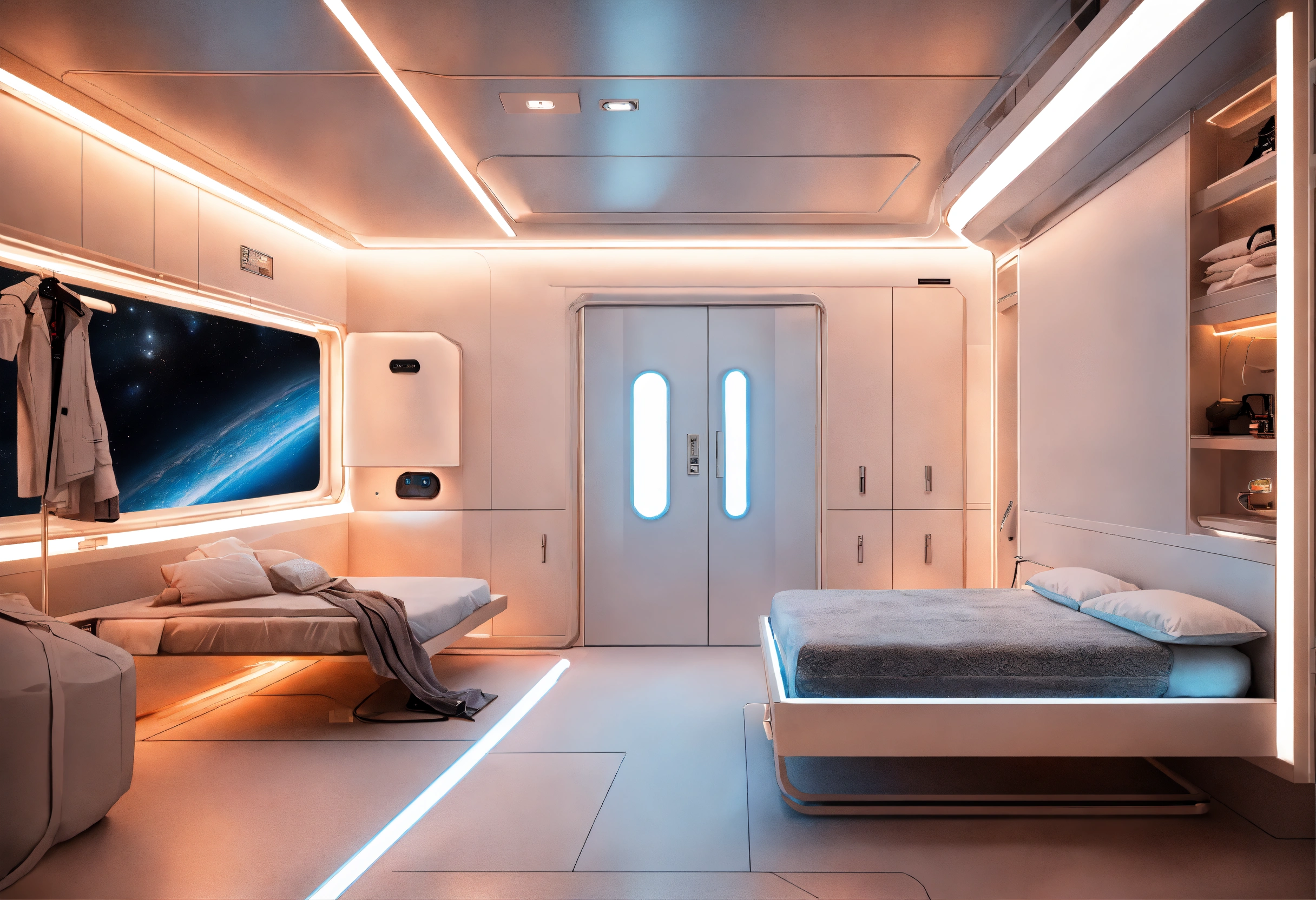 Lexica - A realistic photo of a single bed small bedroom in the ...