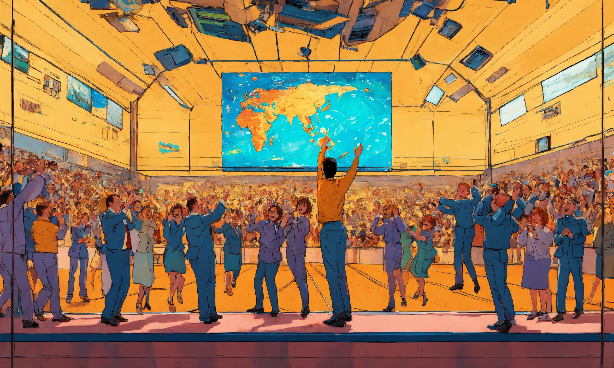 Lexica - Mission control jumping and applauding and cheering and ...