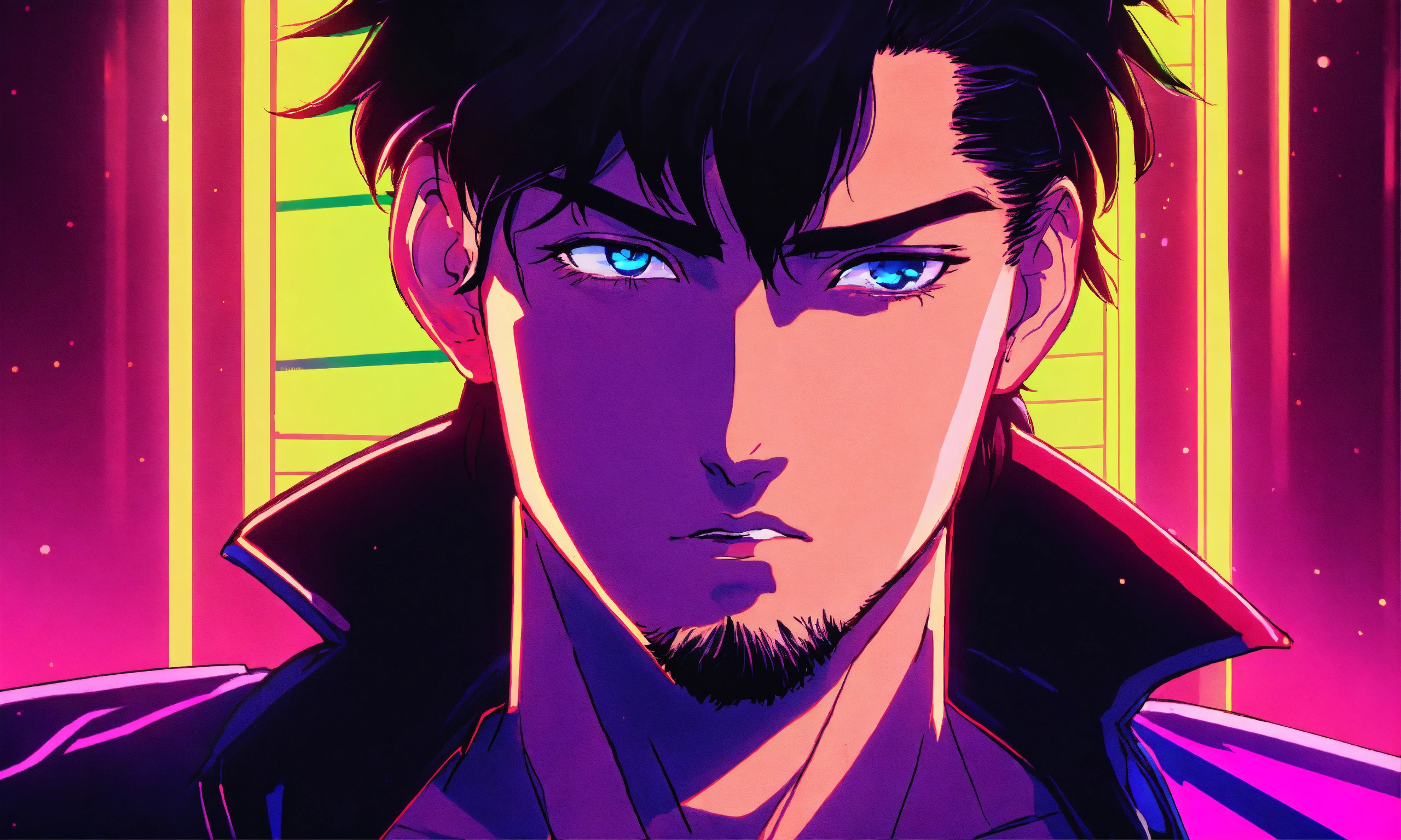 Lexica 80s Anime Style Closeup Of Man With Dark Hair Feeling