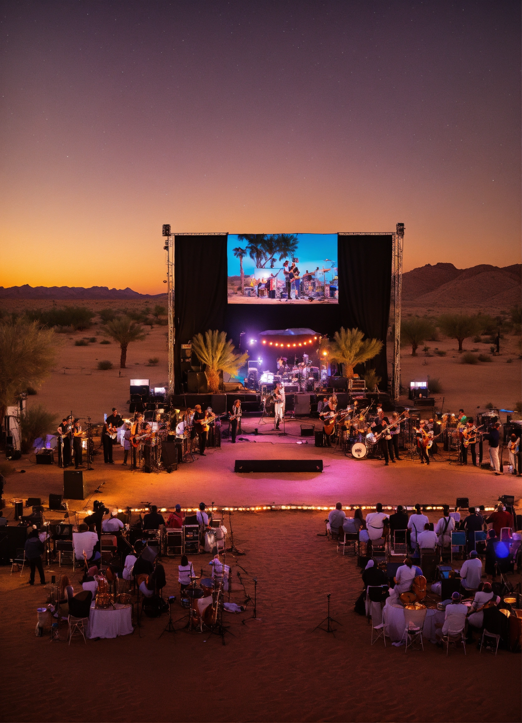 Lexica - Desert Arabian themed outdoor concert stage with large screen ...