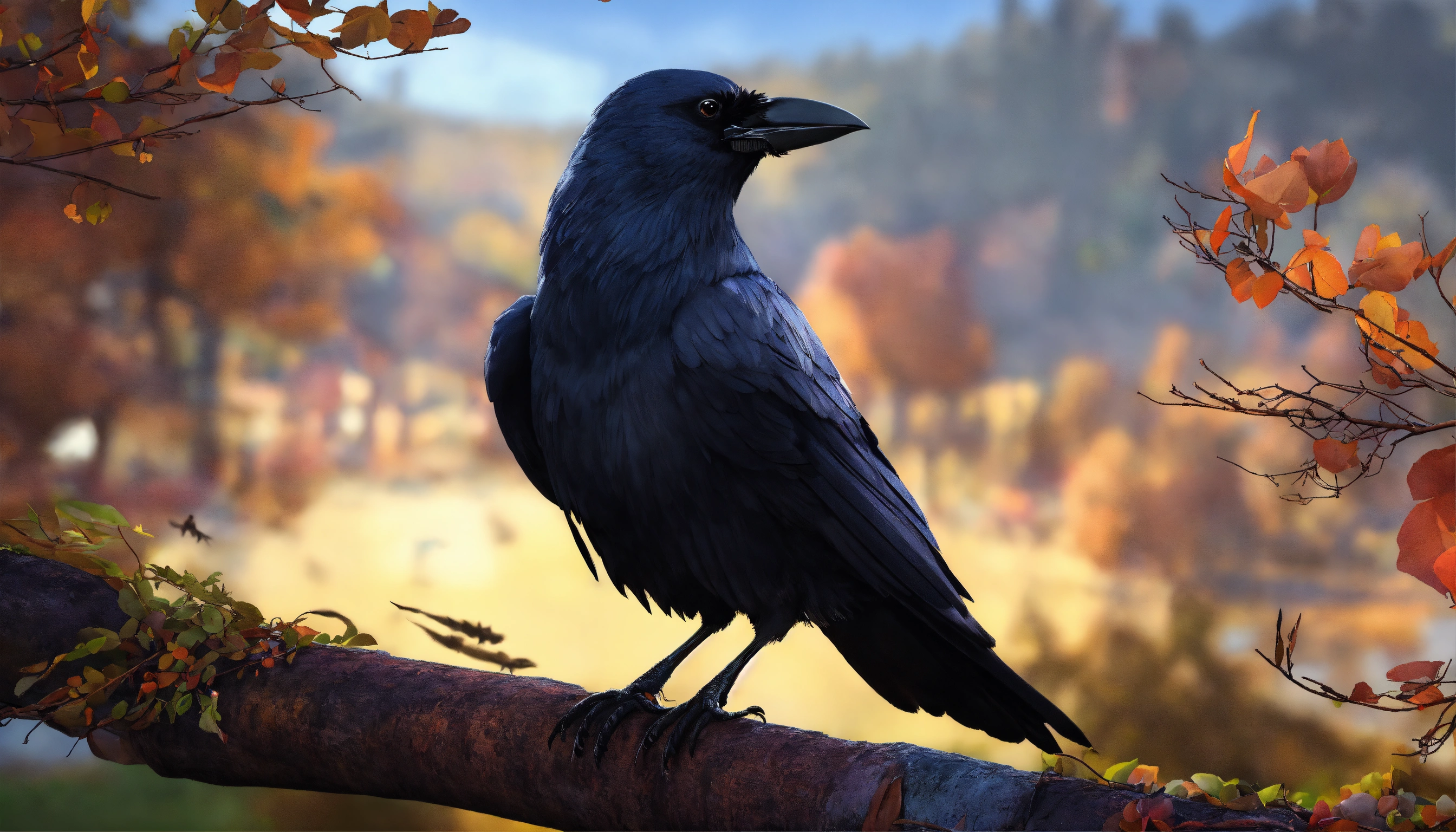 Lexica - Generate an image of a crow was addressing other crows , 3D ...