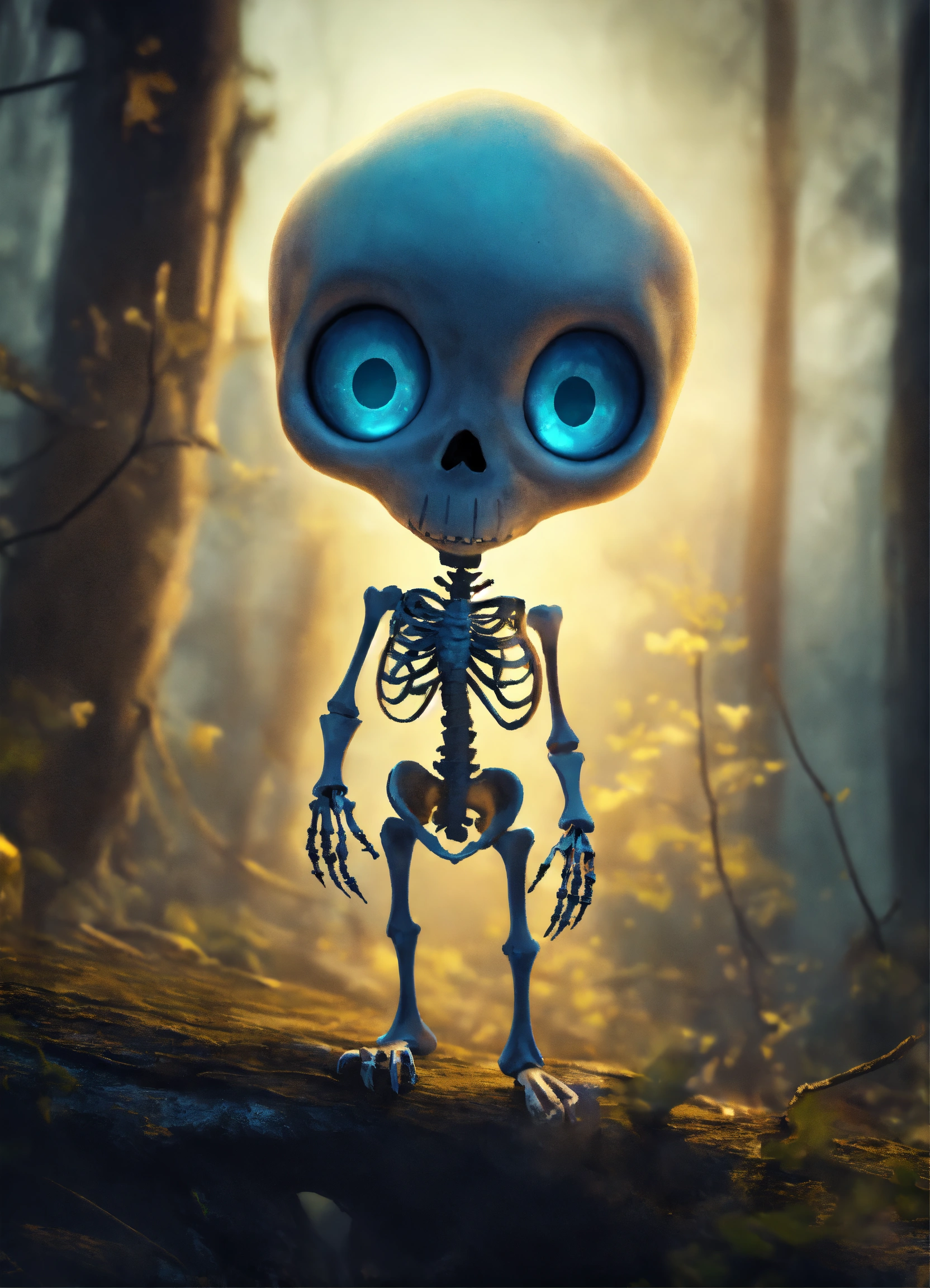 Lexica - A ghost with big eyes, animated, cartoon, unreal. Spirit form ...