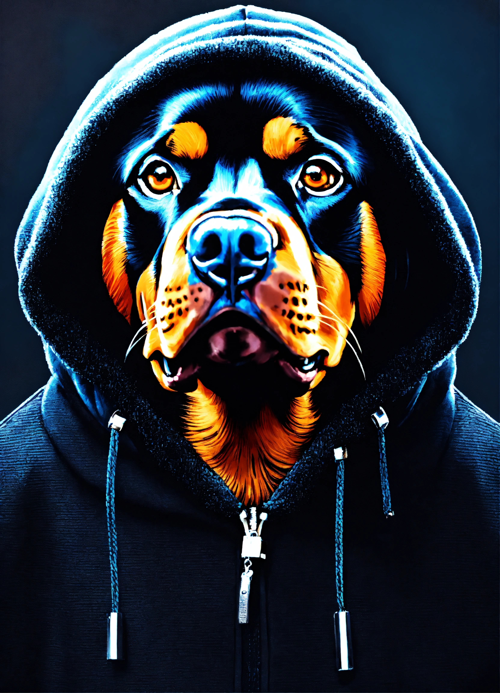 Lexica - Rottweiler with hoodie