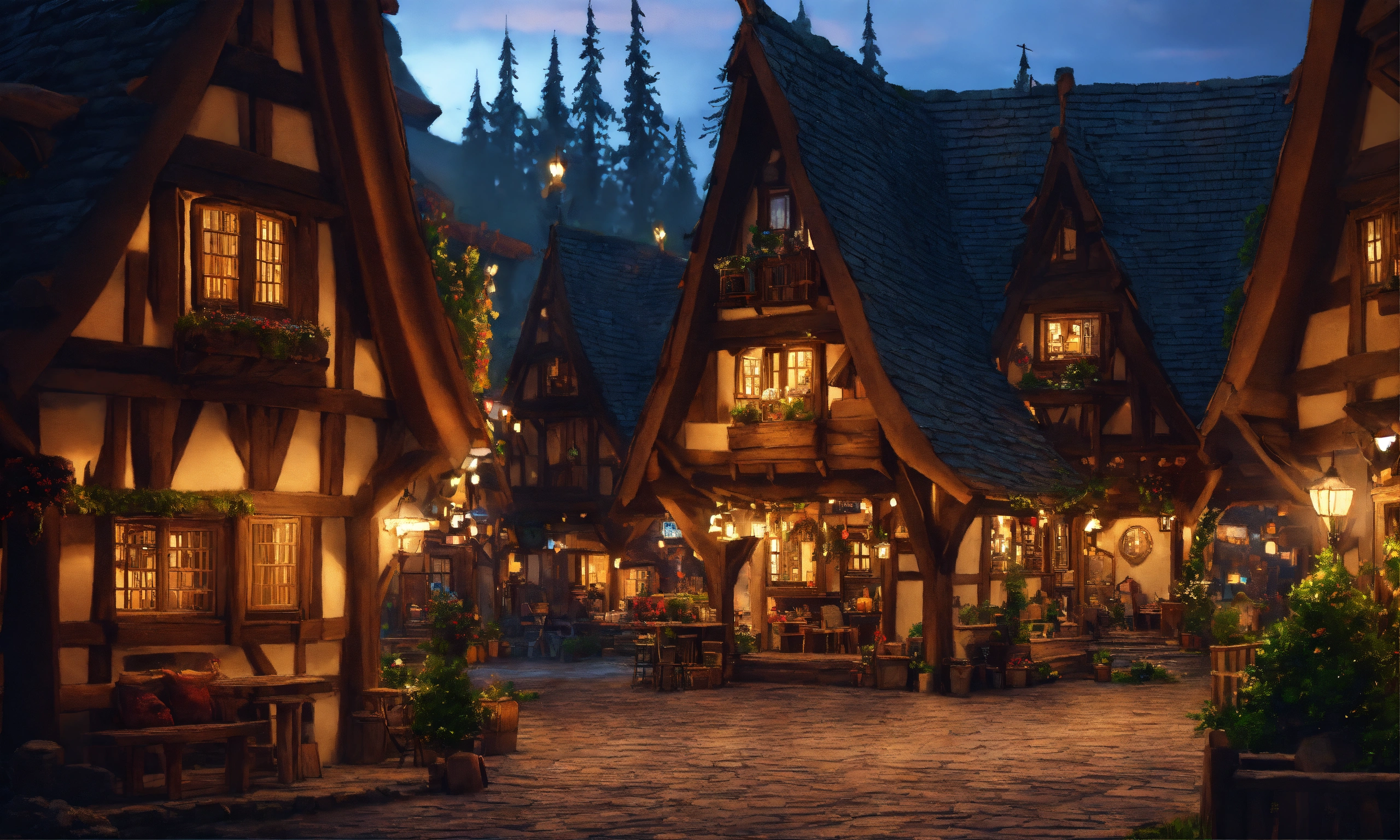 Lexica - Epic shot of ultra detailed and cozy elves city with half ...