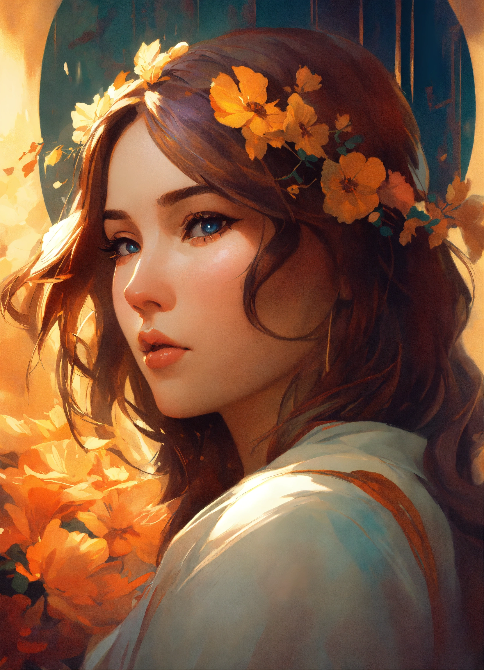 Lexica - The artwork is a captivating portrait of a lady, exuding an ...