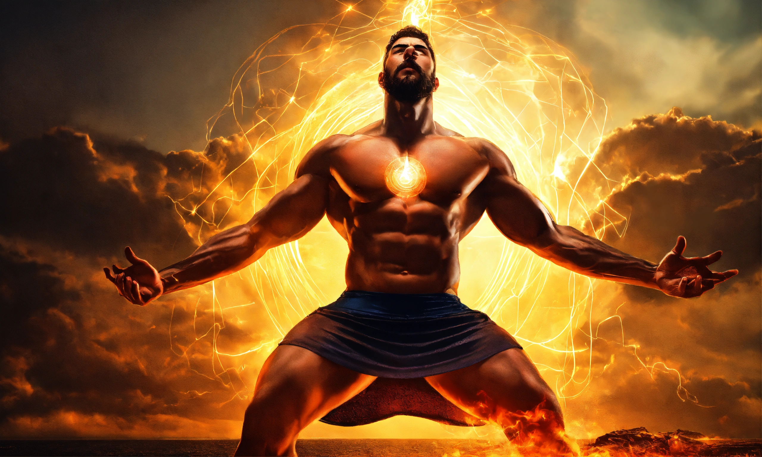 Lexica - Powerful man with his body attracting good energy