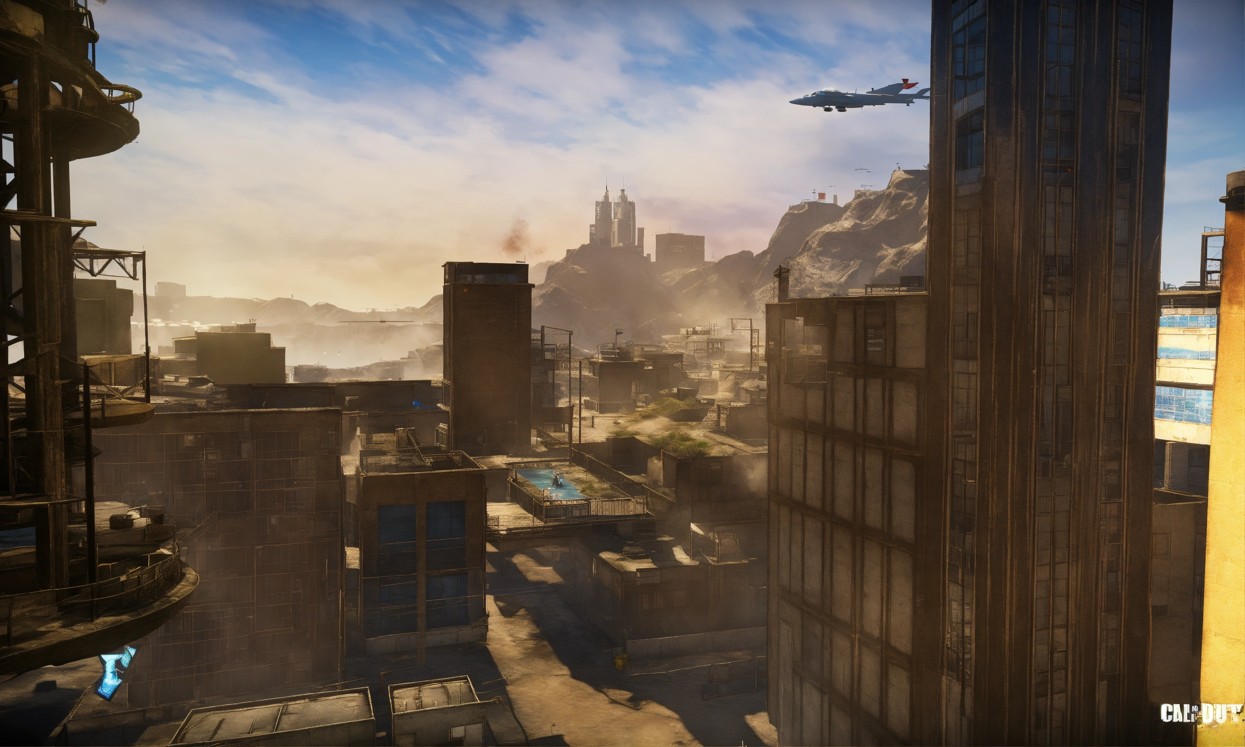 Lexica - Highrise call of duty map, blue sky