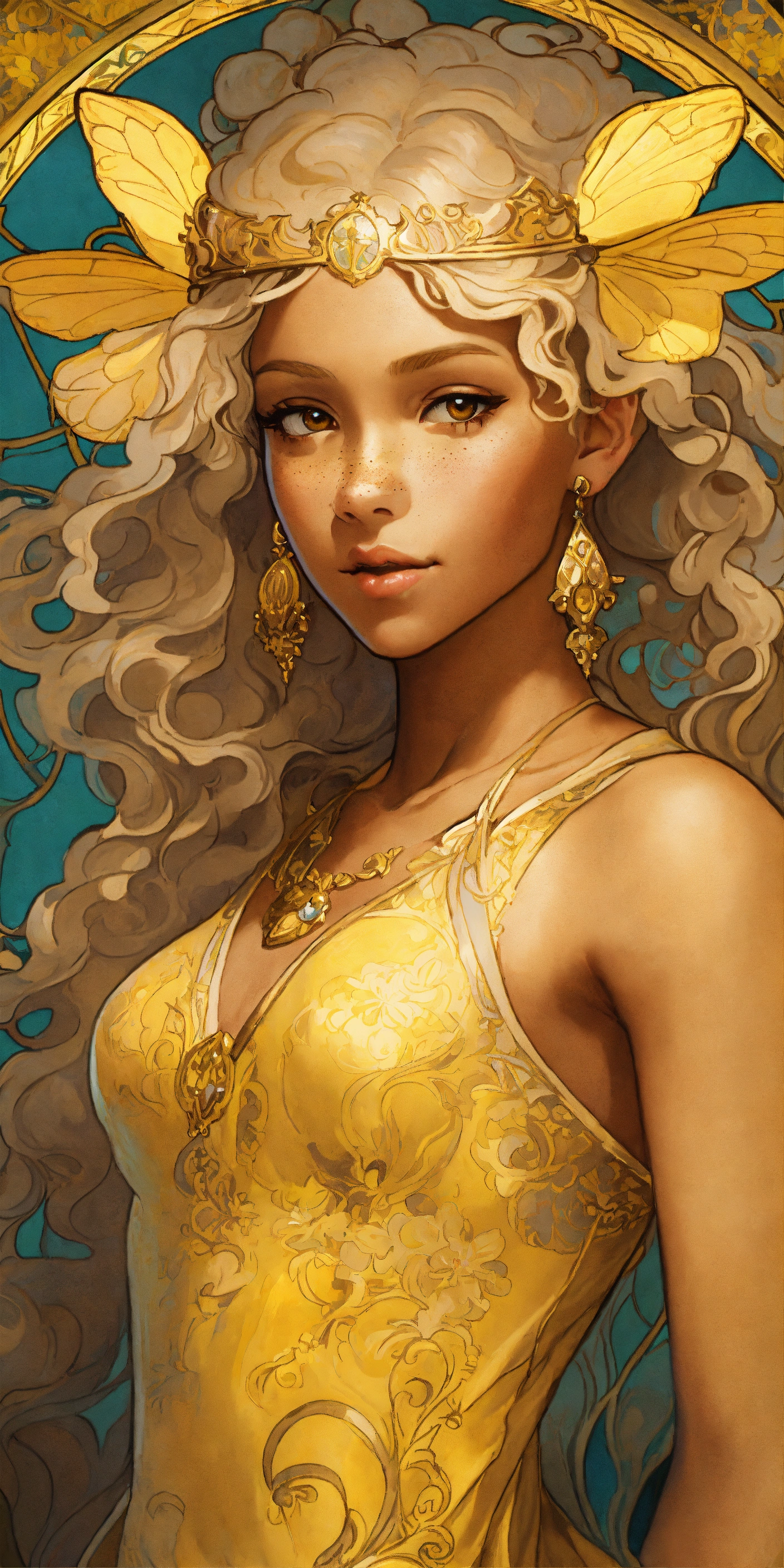 Lexica - Portrait of a young fairy elf biracial princess with tan ...