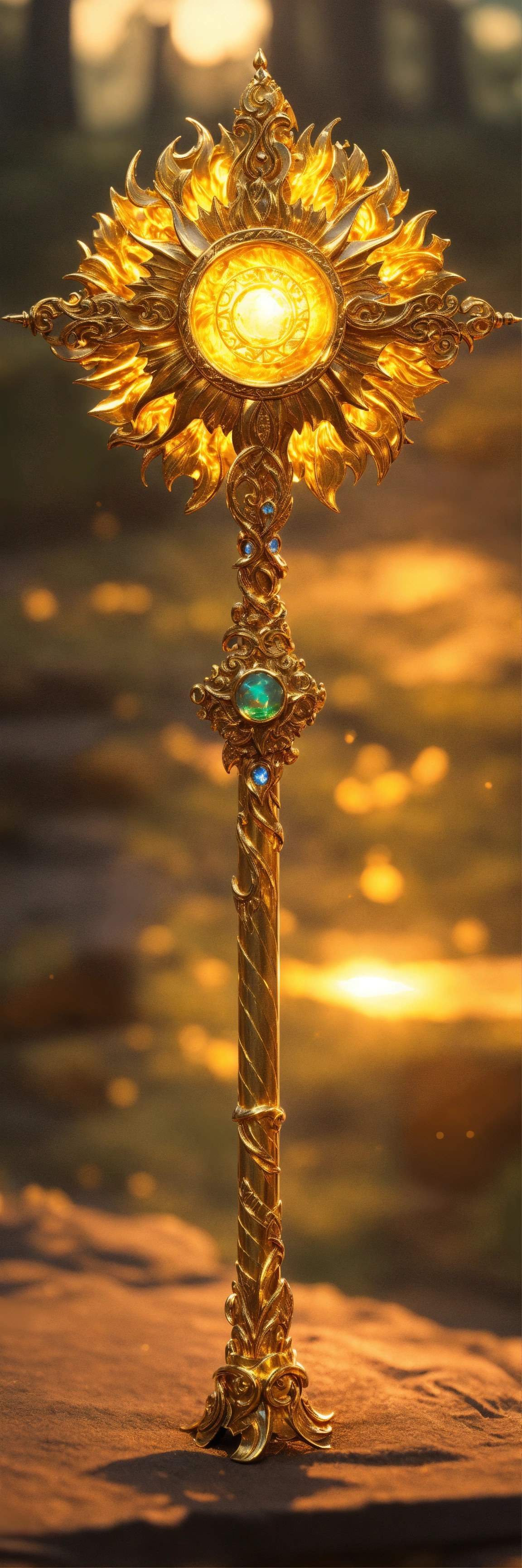 Lexica - A mystical dnd fantasy Item called the sun staff its made of ...