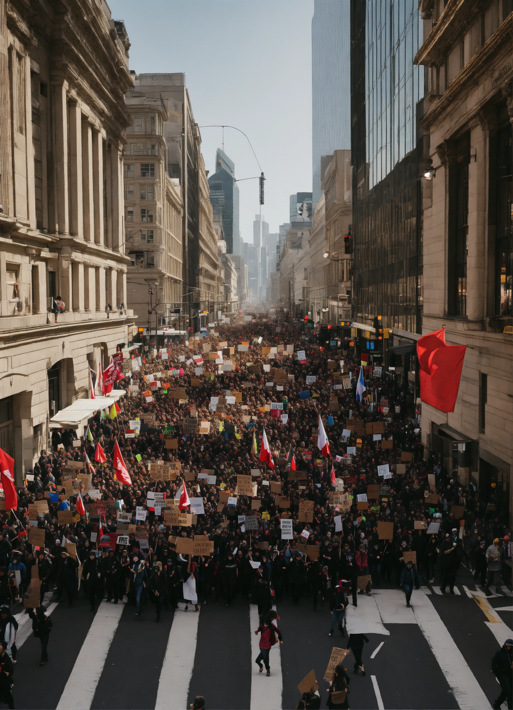 Lexica - Protesters marching in street