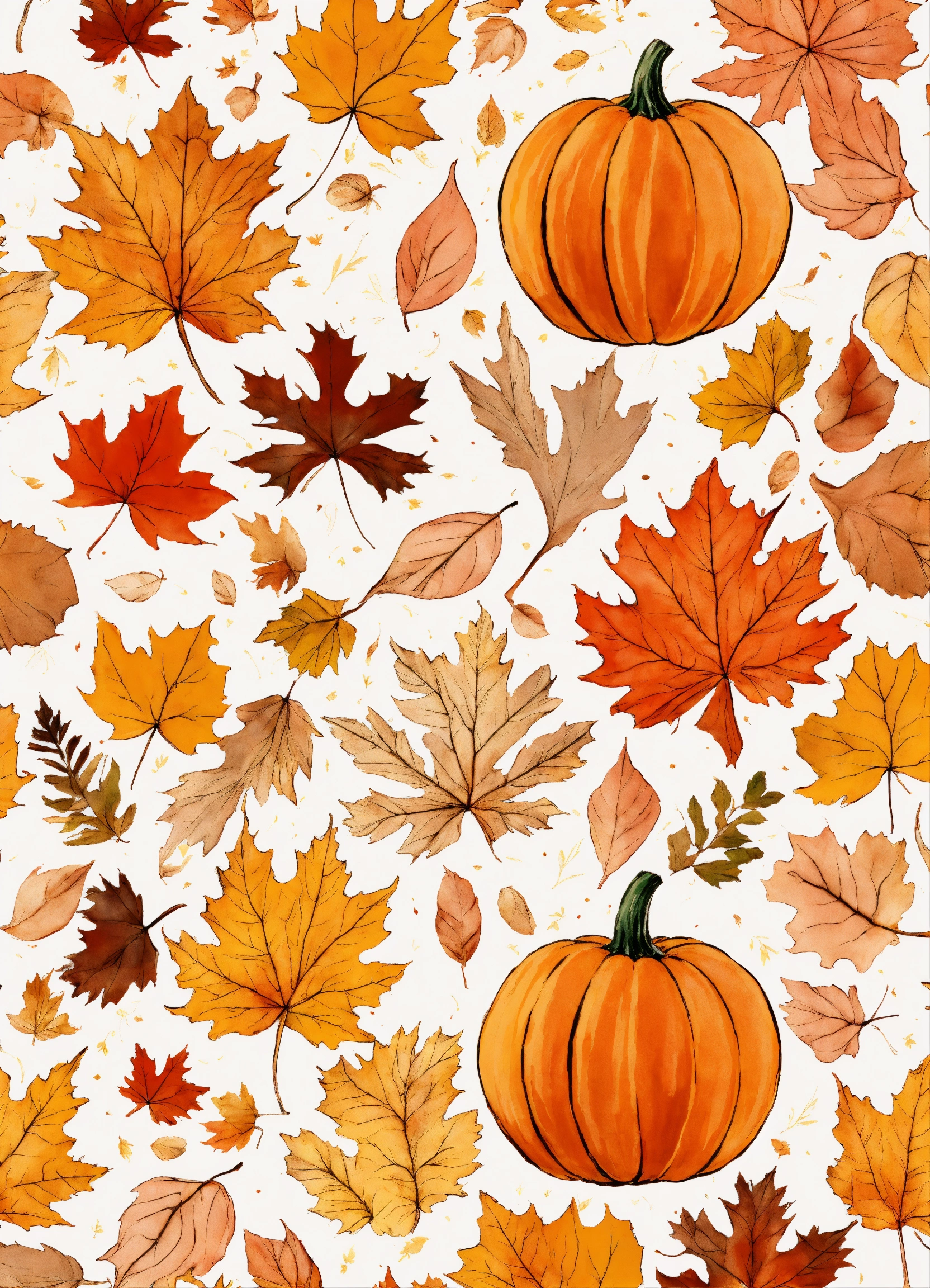 Lexica - Create seamless fall pattern on a white background