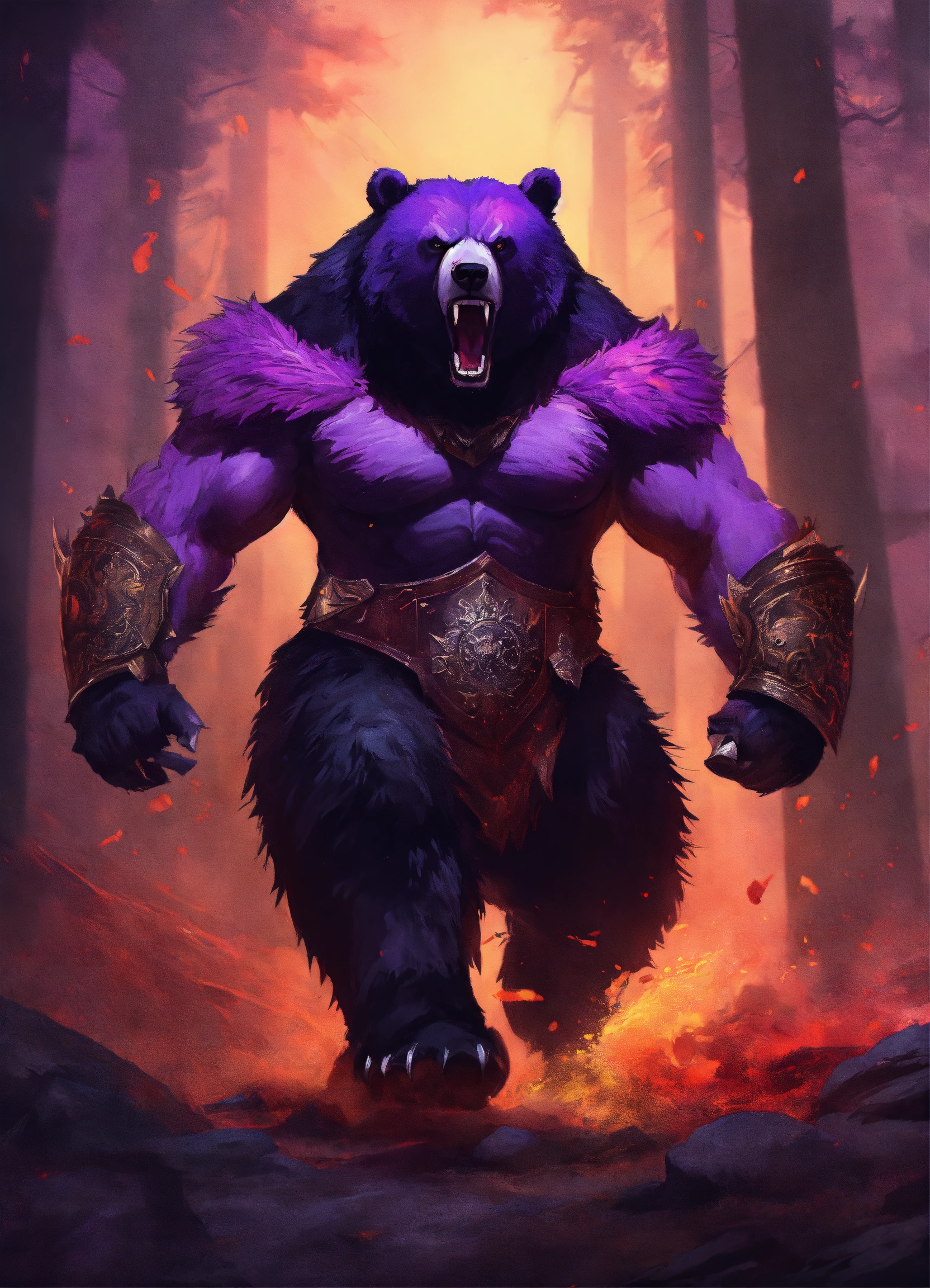 Lexica - Angry, savage, madness, rage bear, ancient, digital art, black ...
