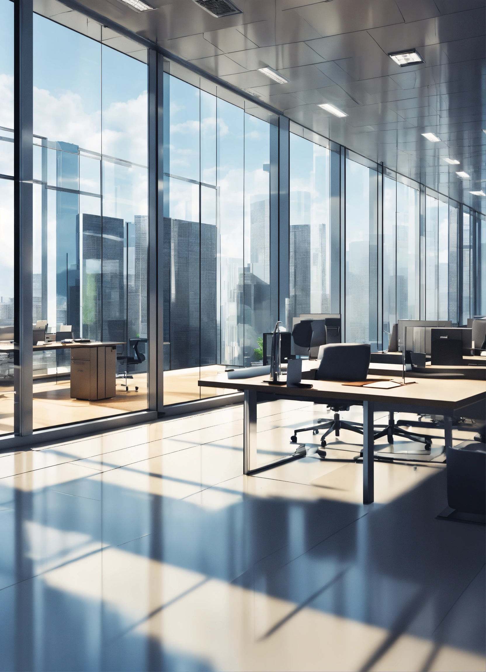 Lexica - Create an illustration of empty modern corporate office ...
