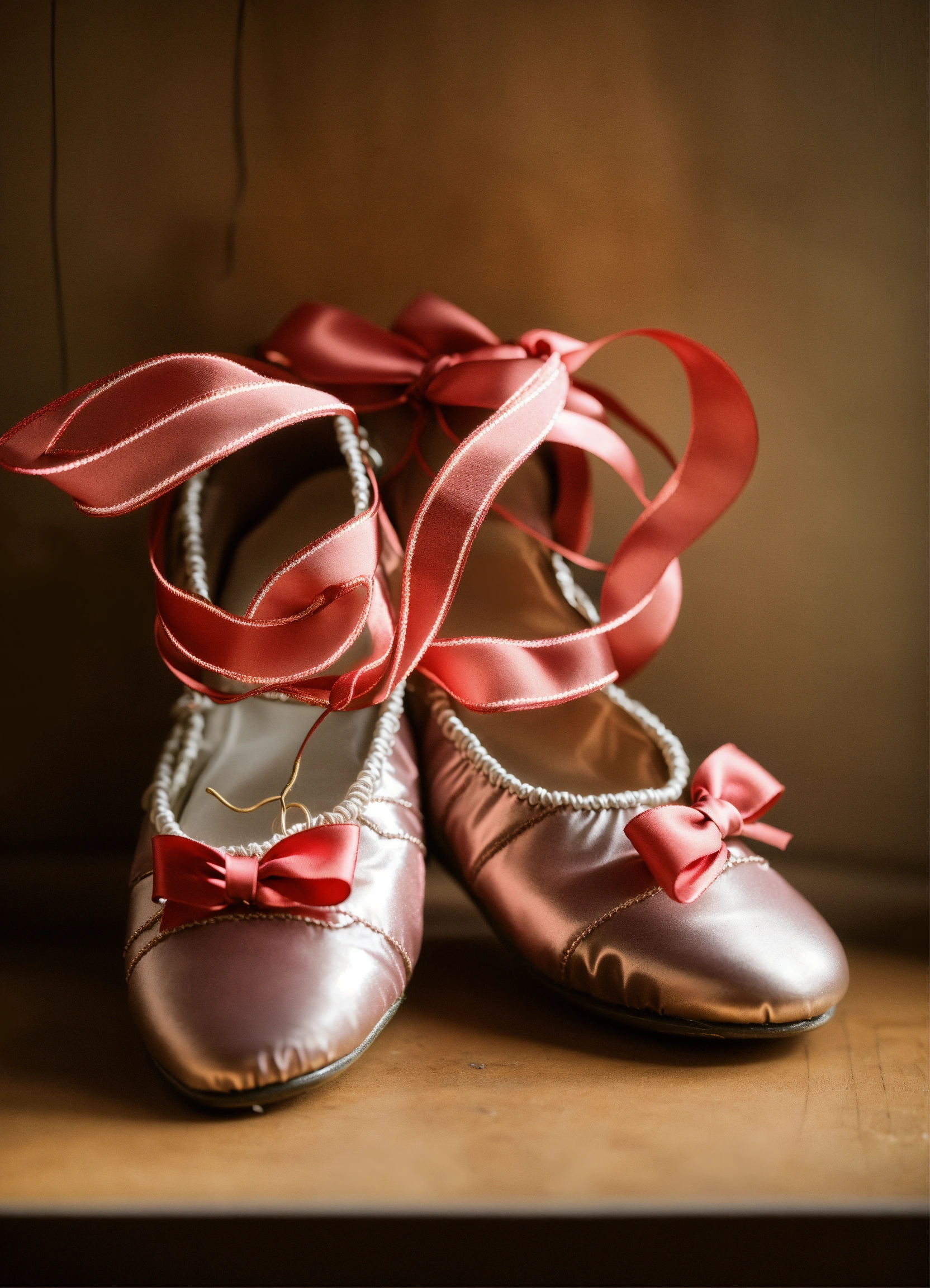 Lexica - Photo of a wire sculpture of a pair of ballet shoes, tied ...