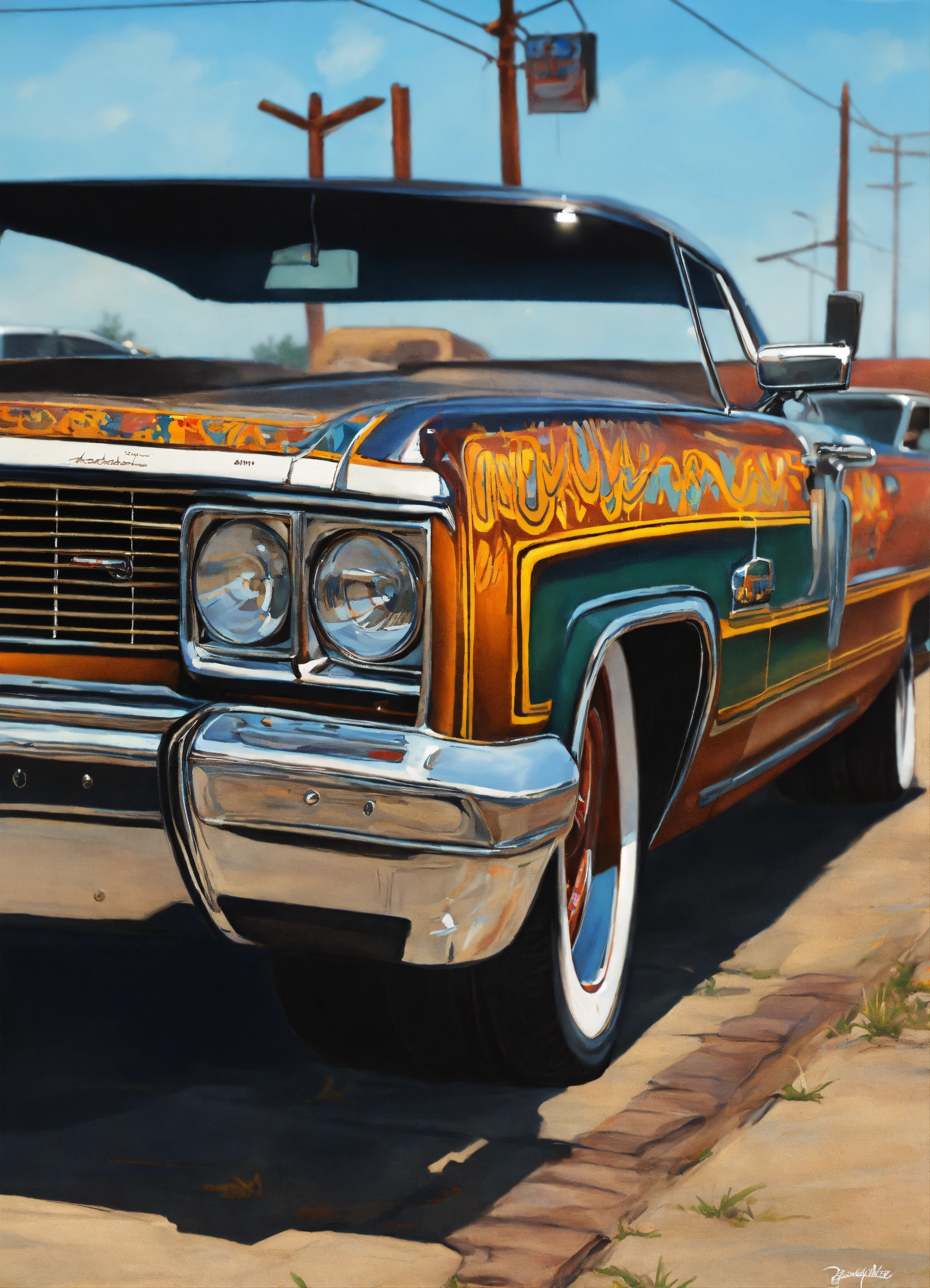 Lexica - Realistic lowrider with a cowboy paint job