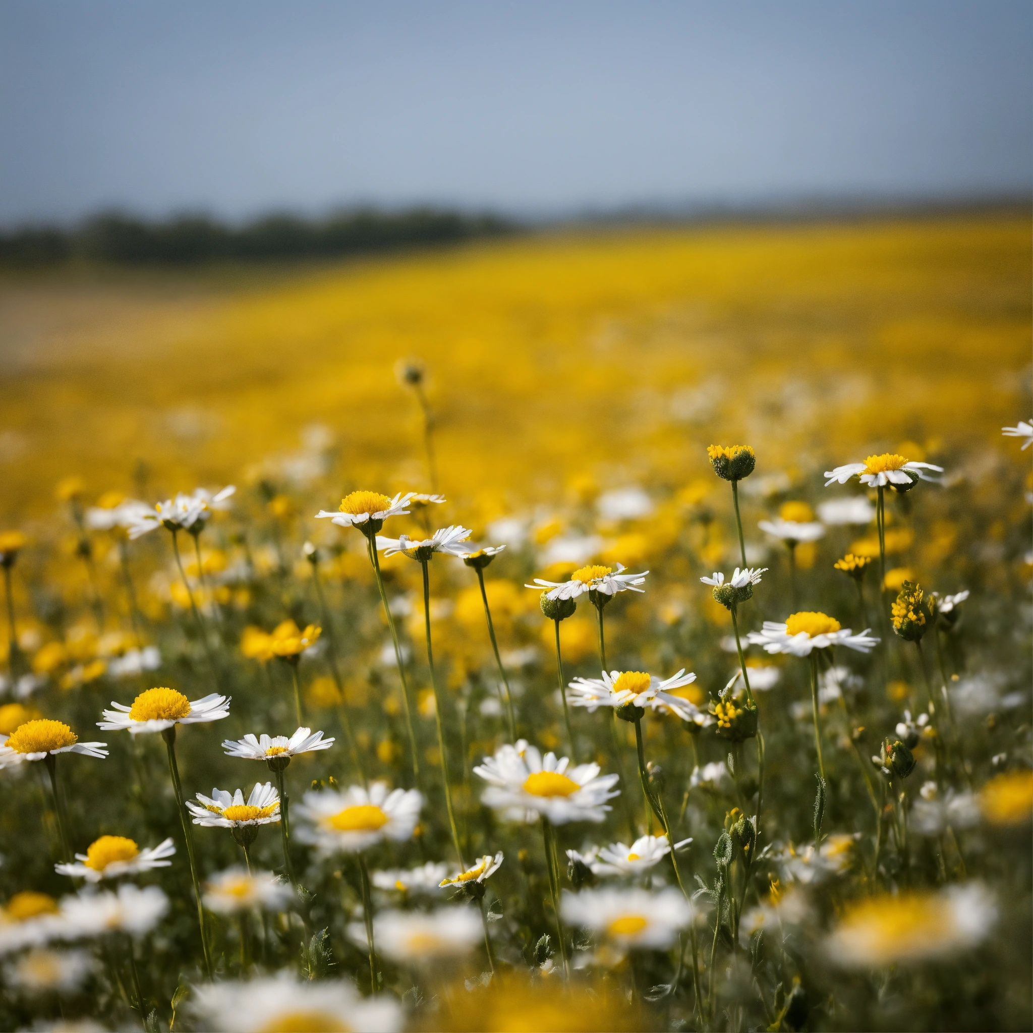 Lexica - High-resolution photograph un champ de marguerite landscape ...