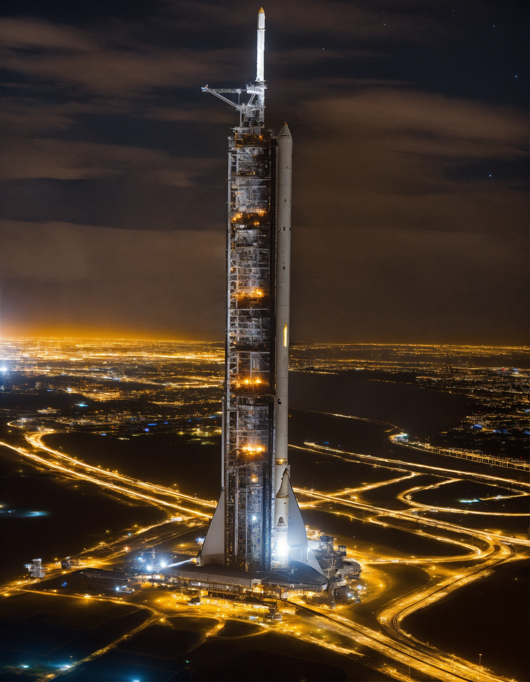 Lexica - Skyscraper building reaches the space station shuttle the ...