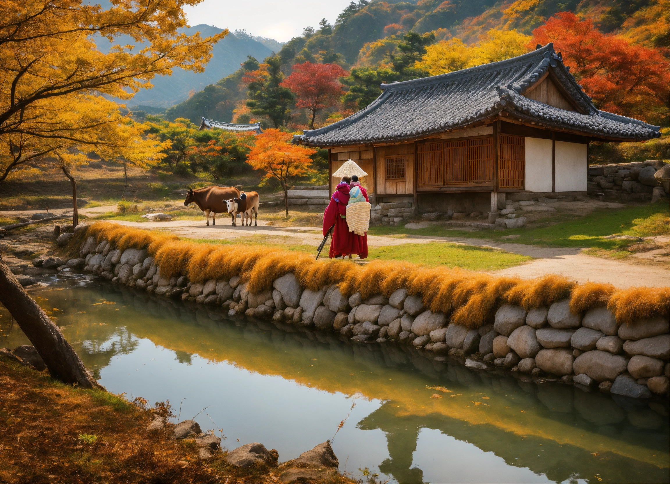 Lexica - Autumn rural scenery in Korea. There is a traditional Korean ...