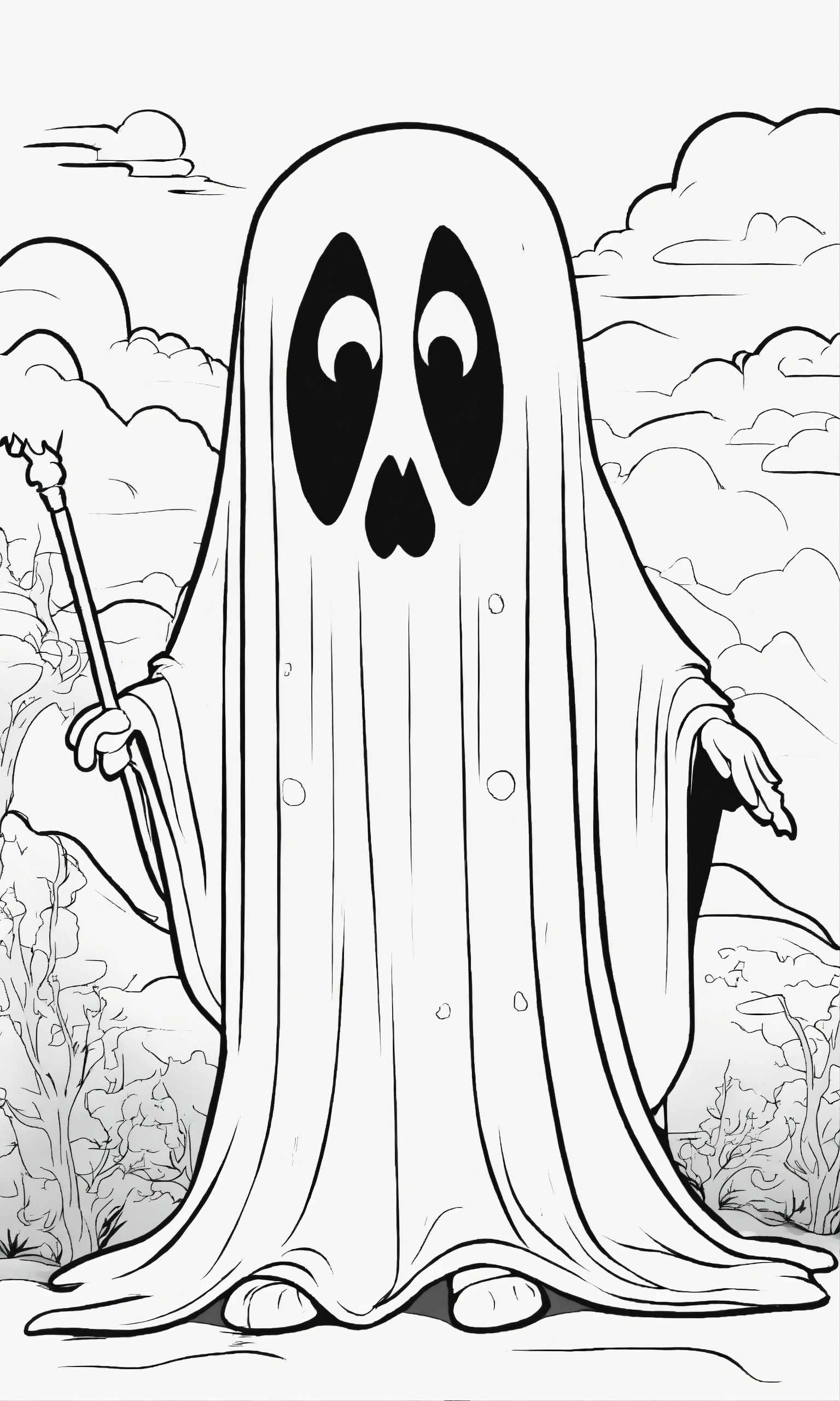 Lexica - Extremely simple. cartoon style. ghost. coloring book. black ...