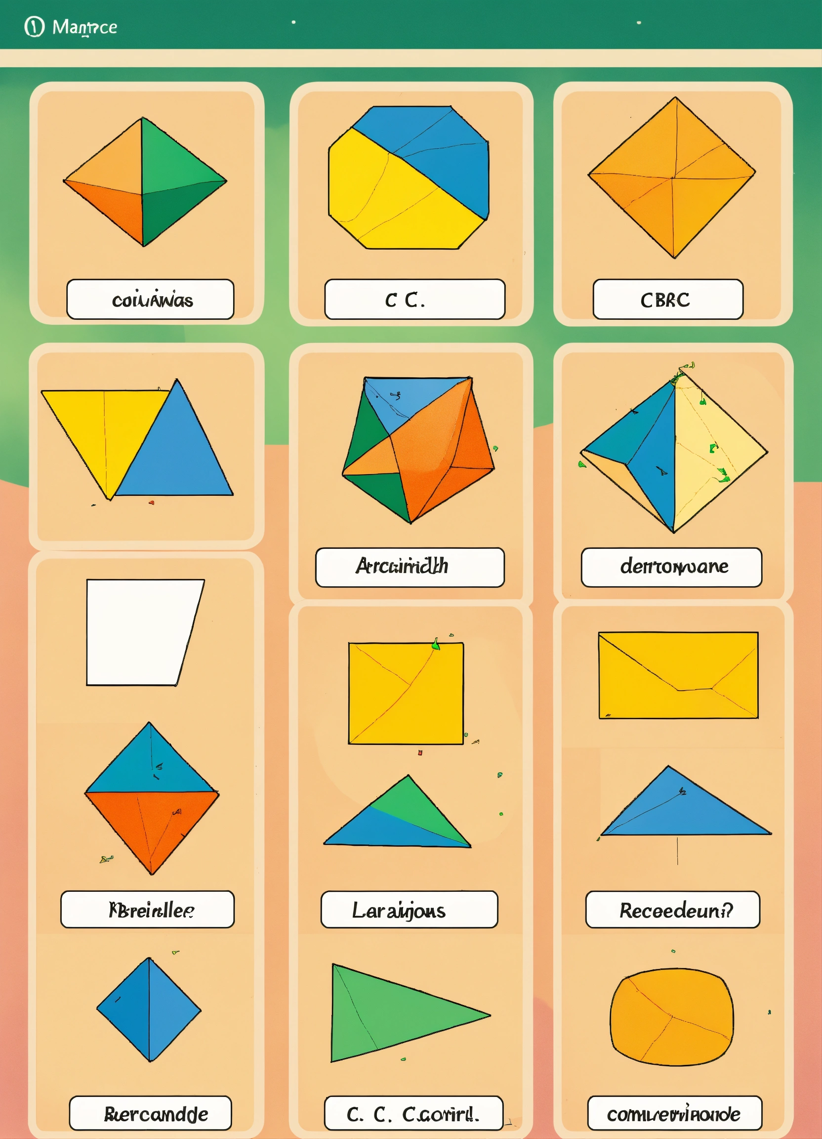 Lexica - Matching question. Match each shape with its corresponding ...