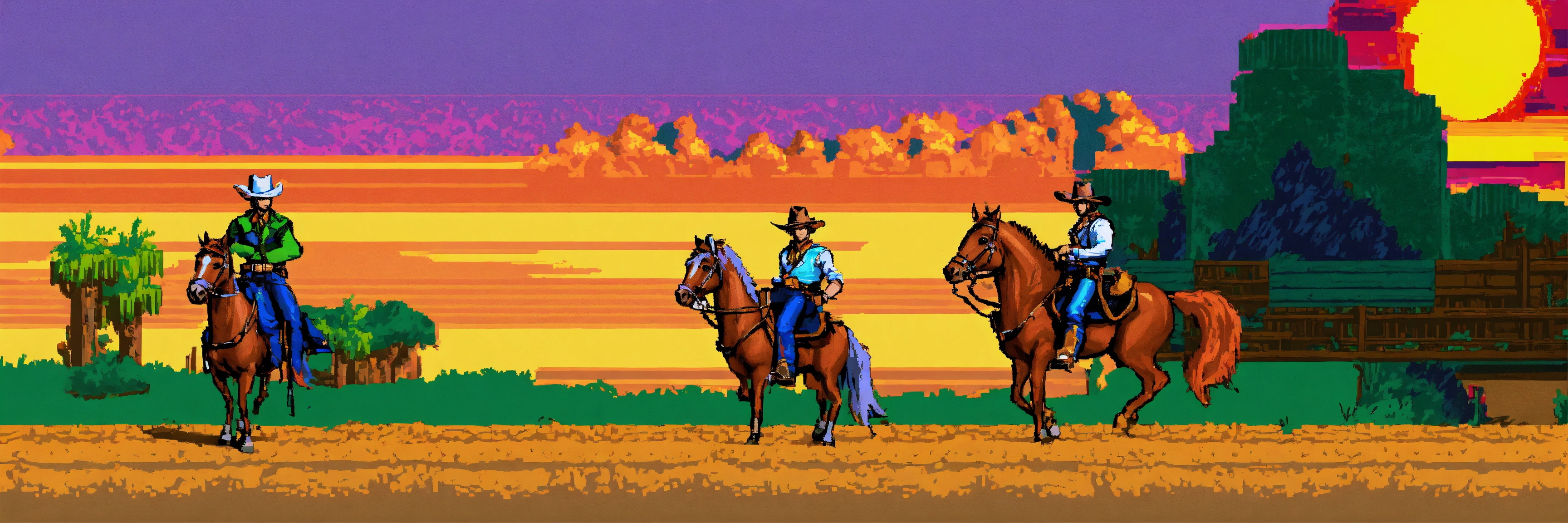 Lexica - Sunset riders snes four cowboys