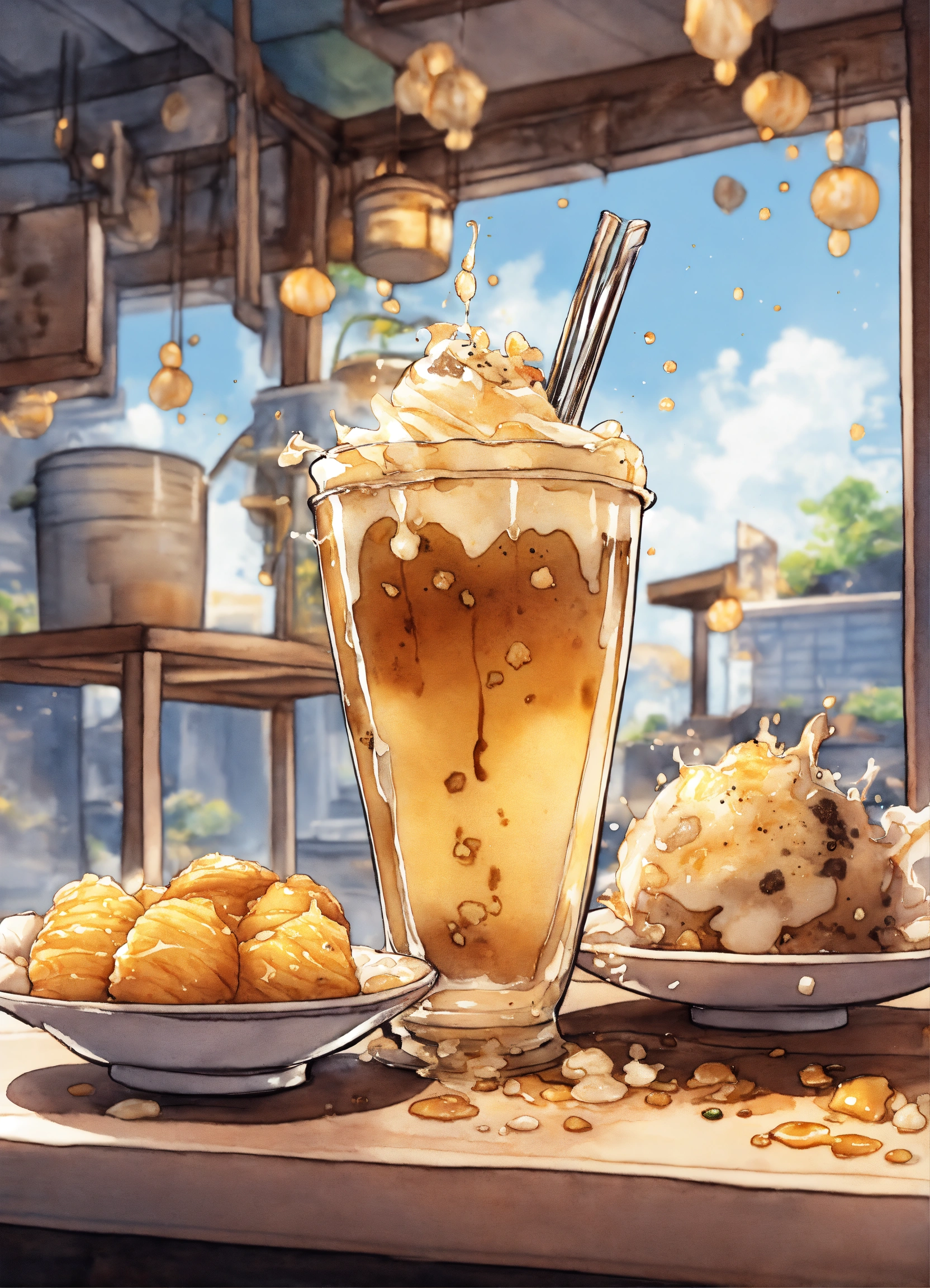 Lexica - Manga cartoon dc comic style. A mouth-watering taro with honey ...
