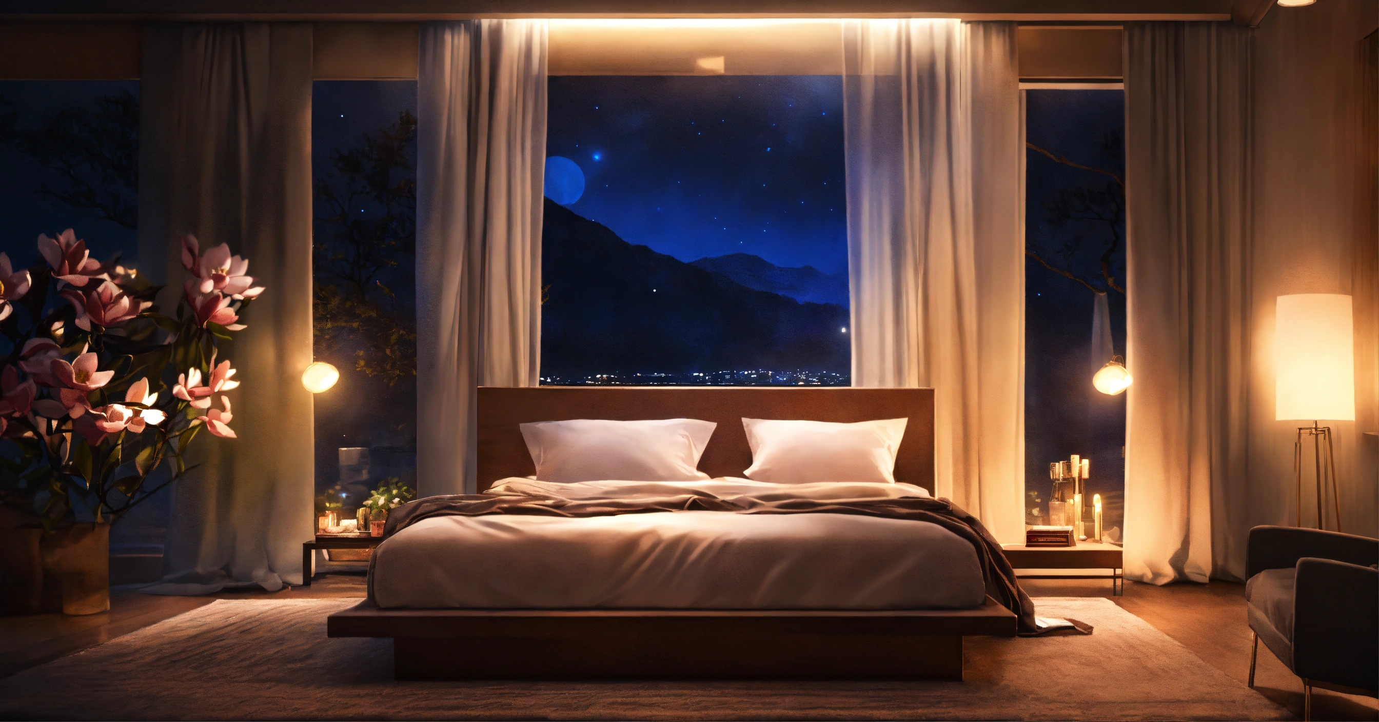 Lexica - Epic shot of ultra detailed and beautiful cozy bed, white ...