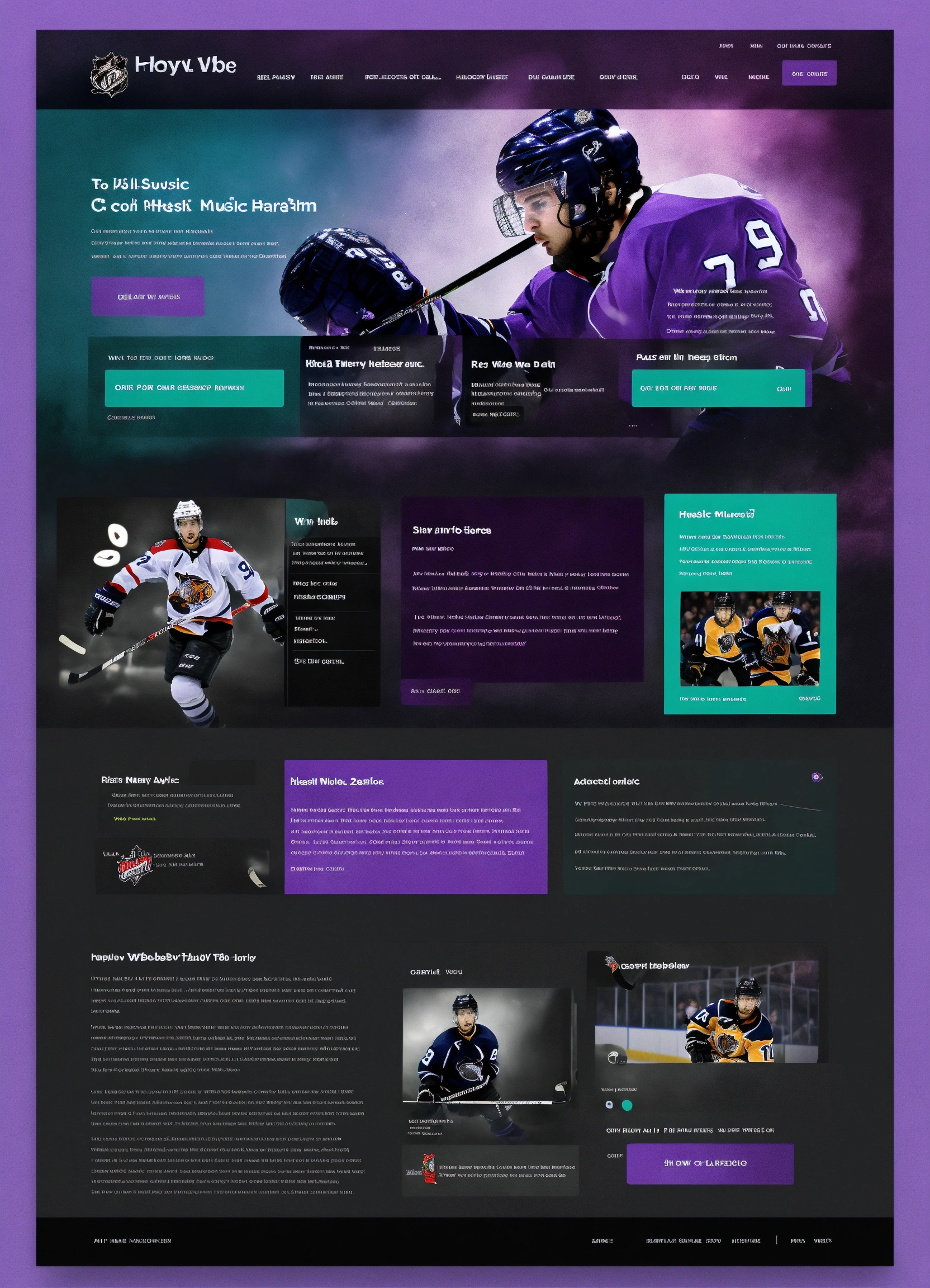 Lexica site design dedicated to music playlists of famous hockey
