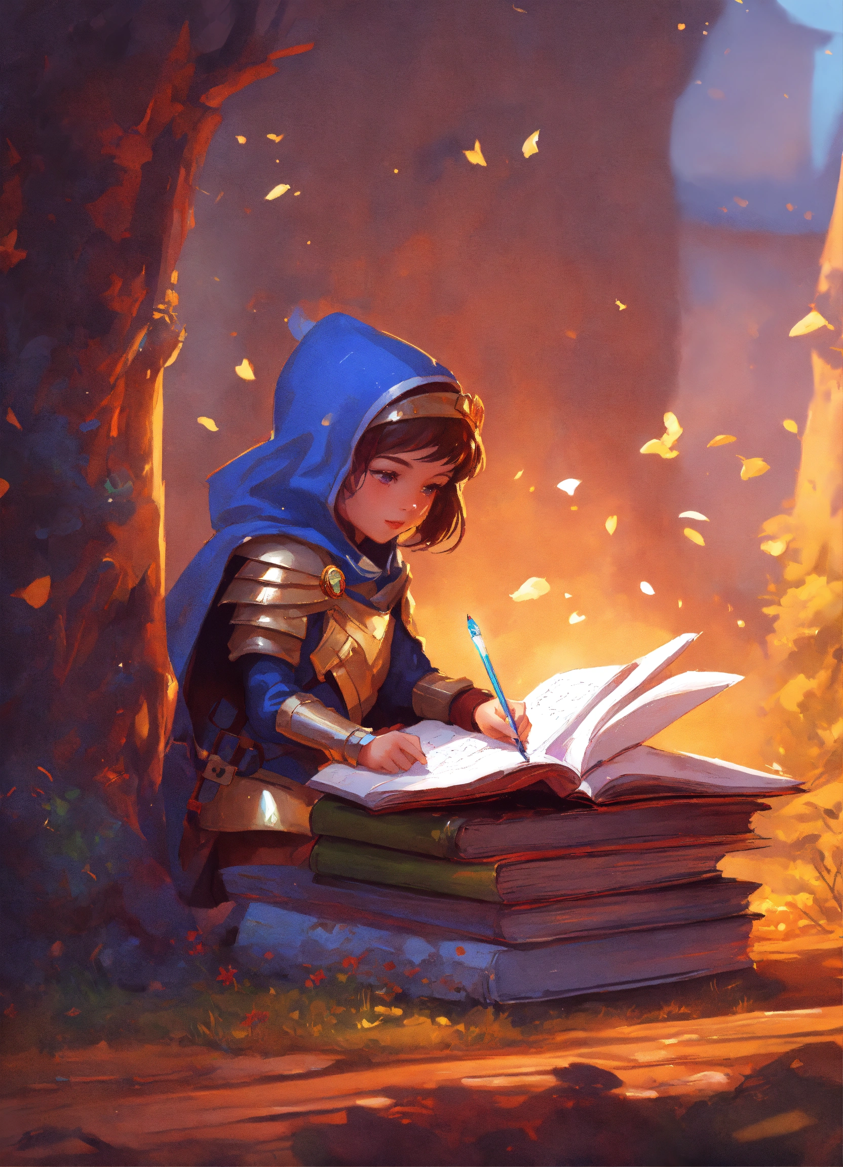 Lexica - Cute little hero helping a girl to to her Homework, fantasy ...