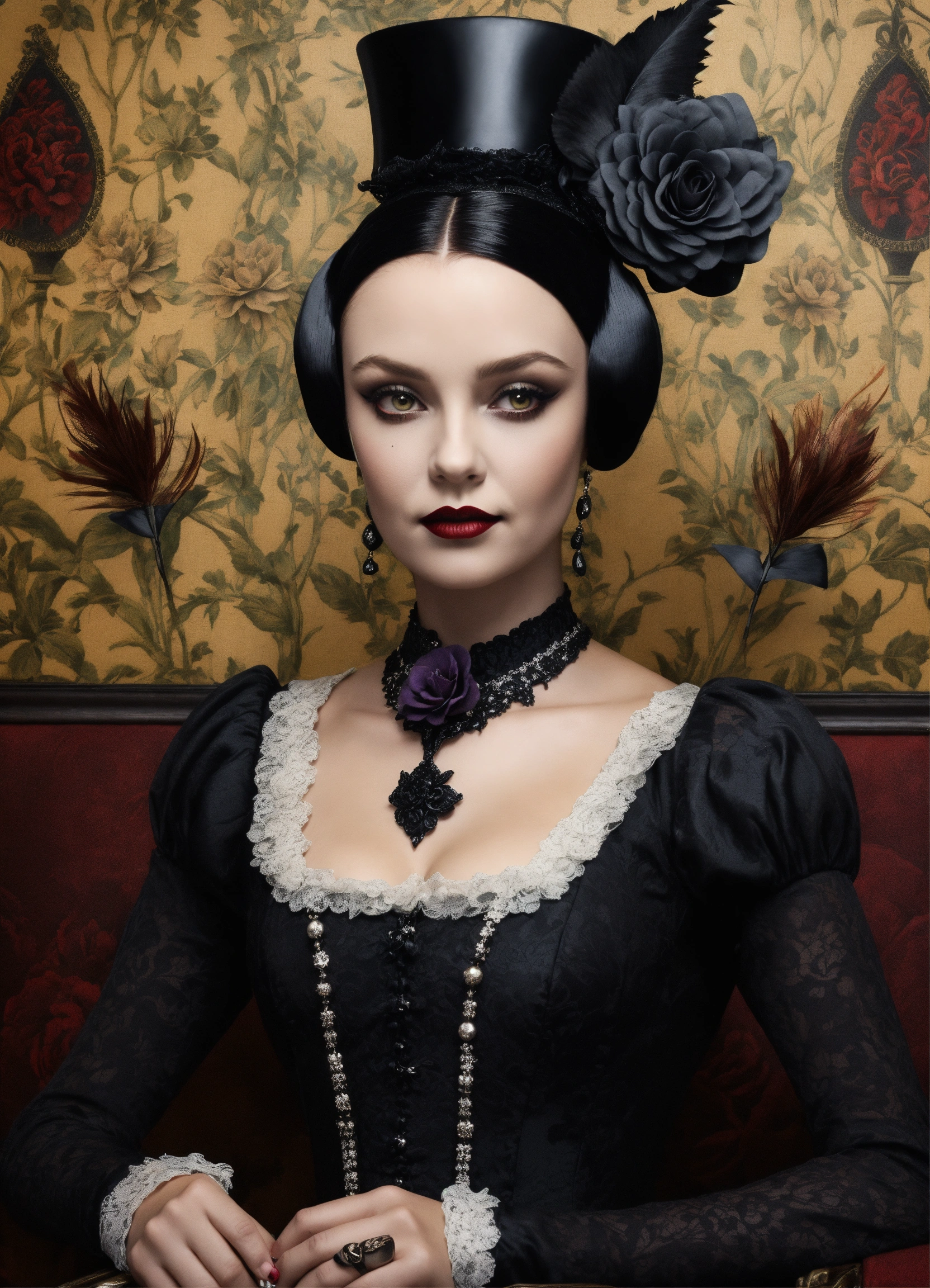 Lexica - Elaborate Gothic Wednesday Addams queen of spades, 40 years ...