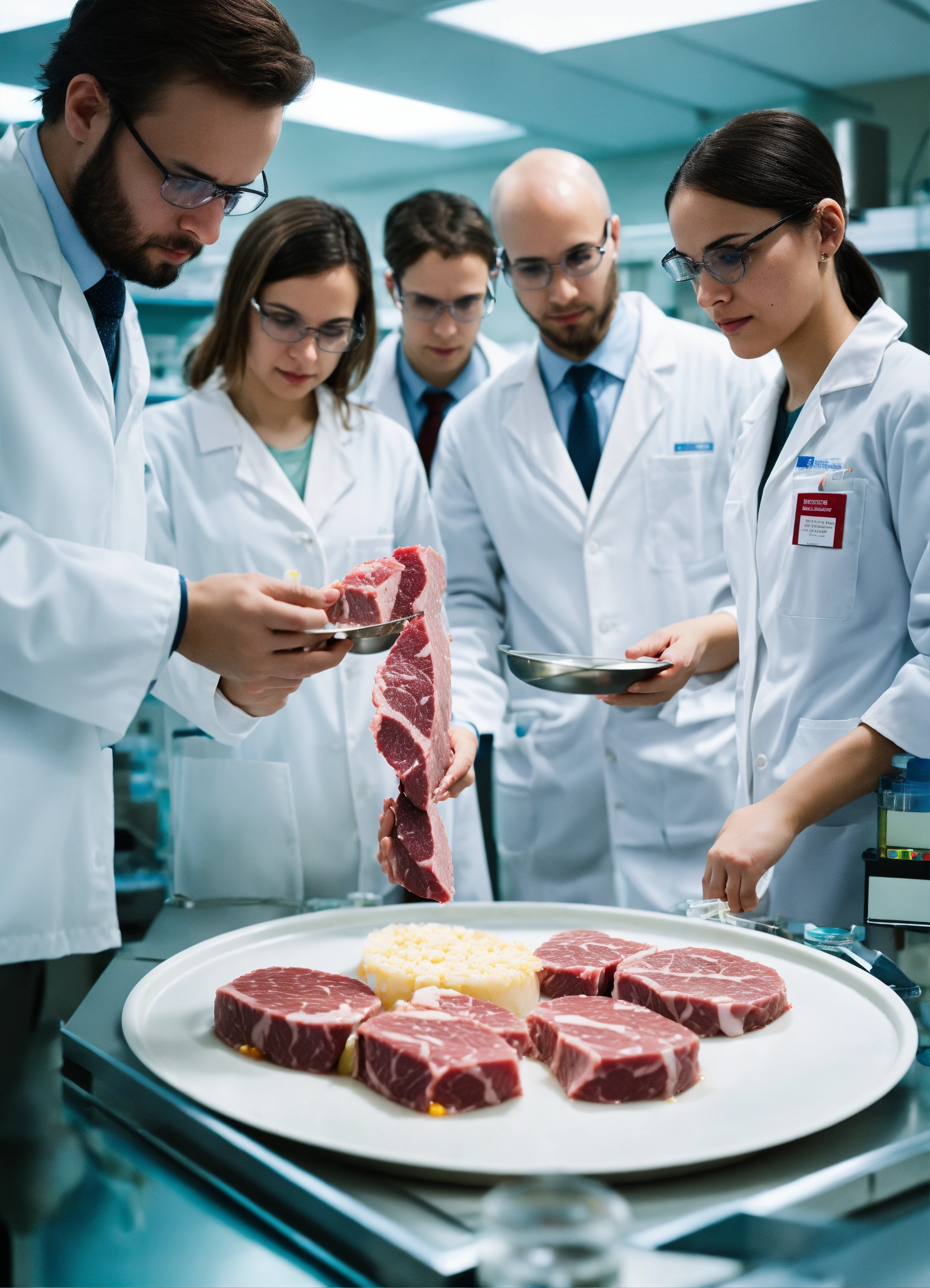 Lexica - A photo of a diverse group of scientists in white lab coats ...