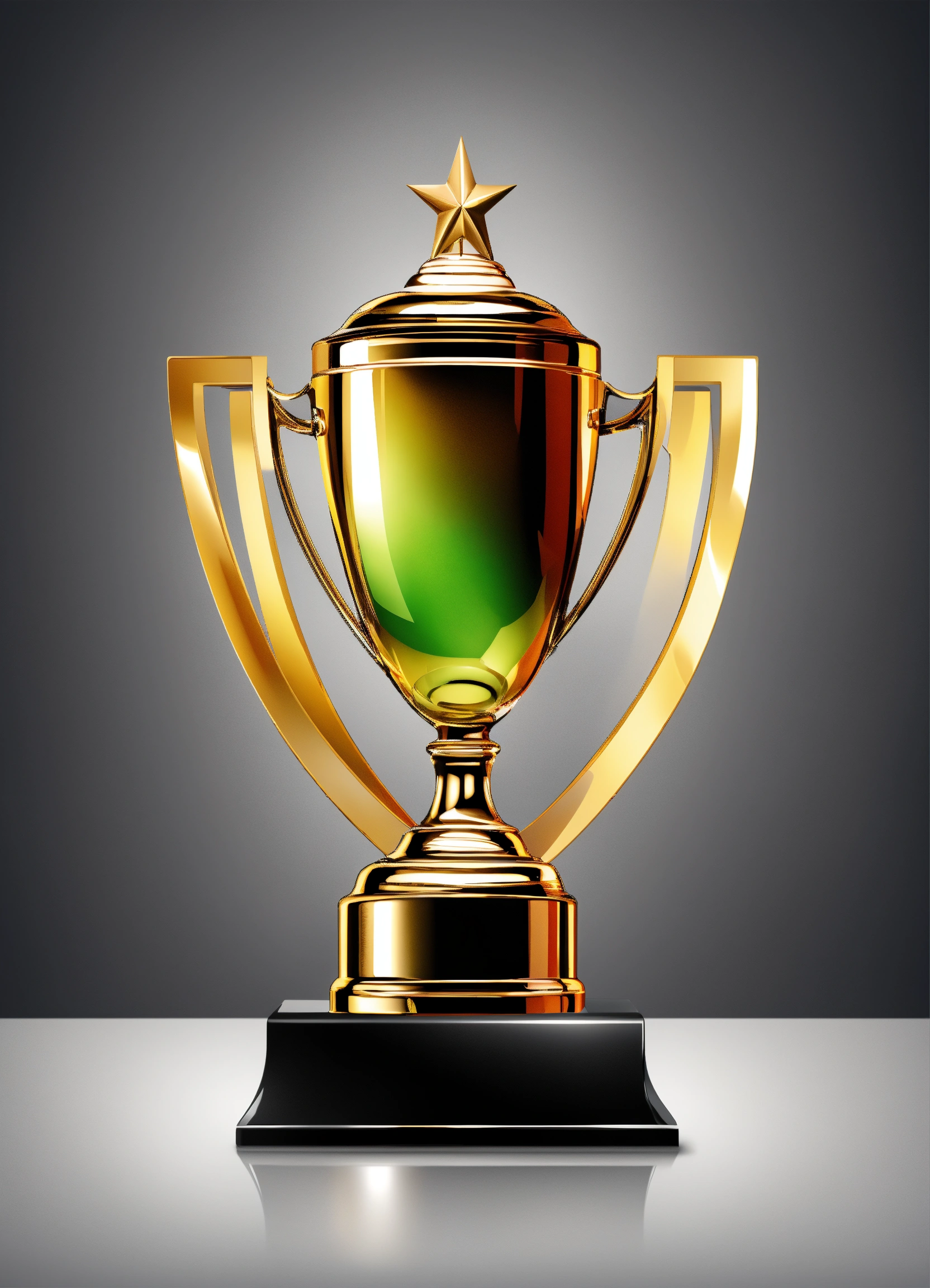 Lexica - Realistic vector art glossy trophy design on a gray background ...