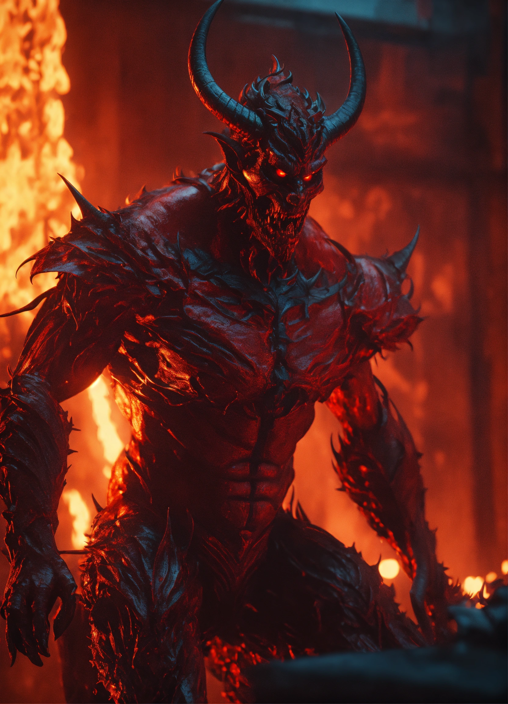 Lexica - Demon in a trrone rich cinematic, realistic, 8k