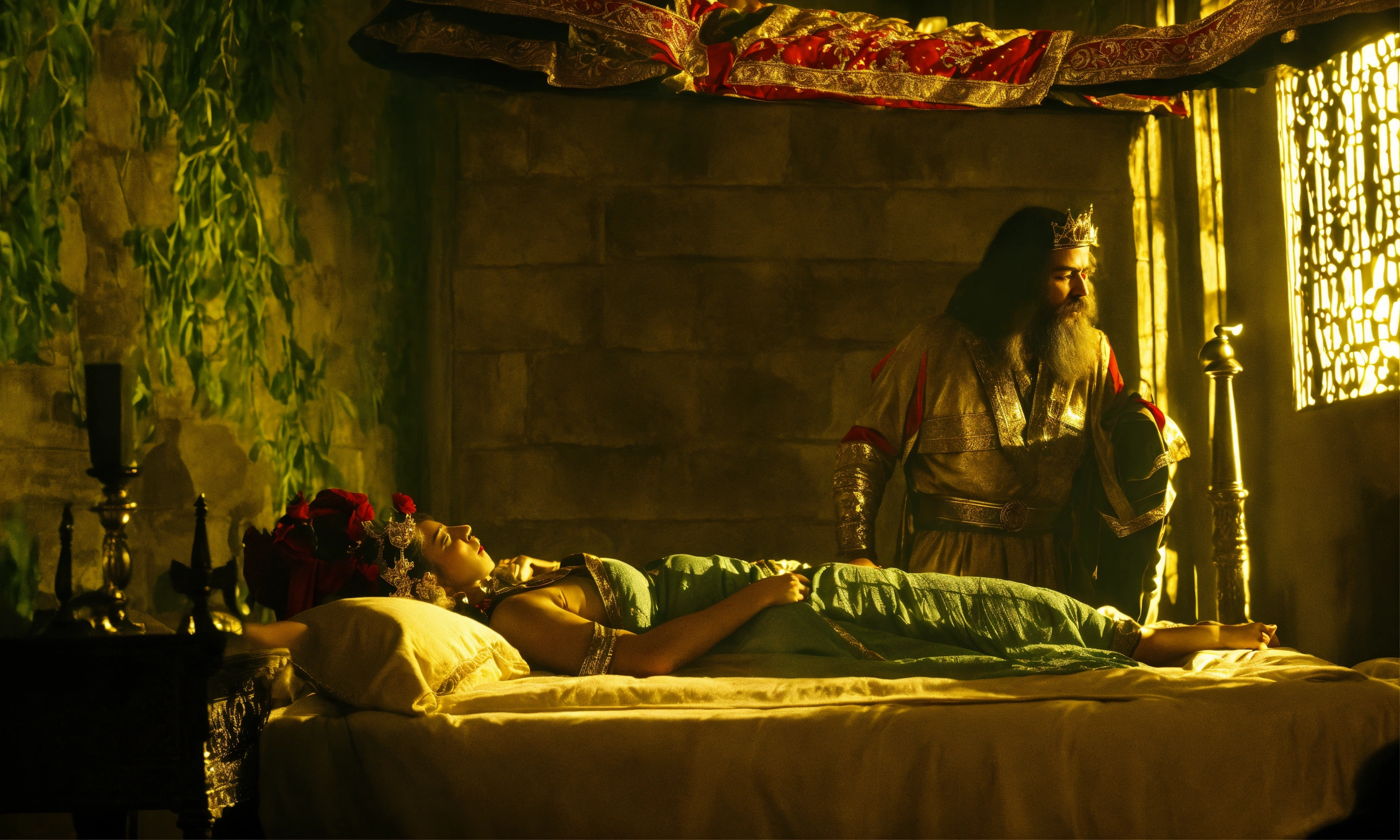 Lexica - Old King David and the Shunammite Woman are lying in the Bed.