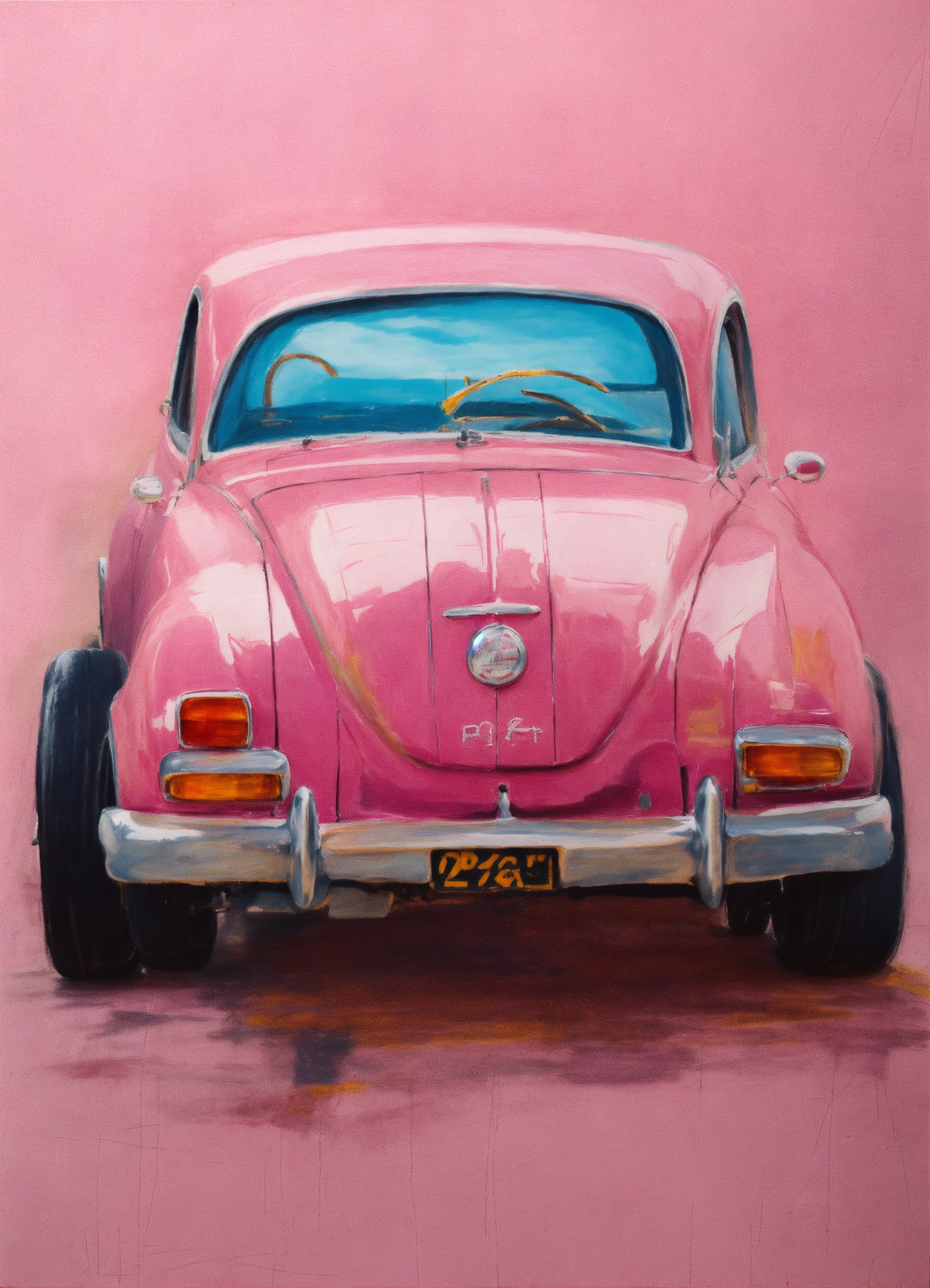 Lexica - A child's drawing picture of a Car, Pink
