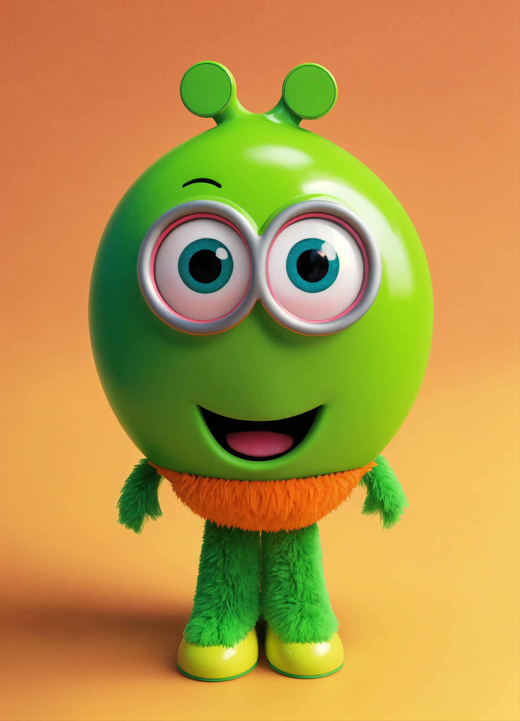 Lexica - Create a cute yo gabba gabba green female character with cute ...