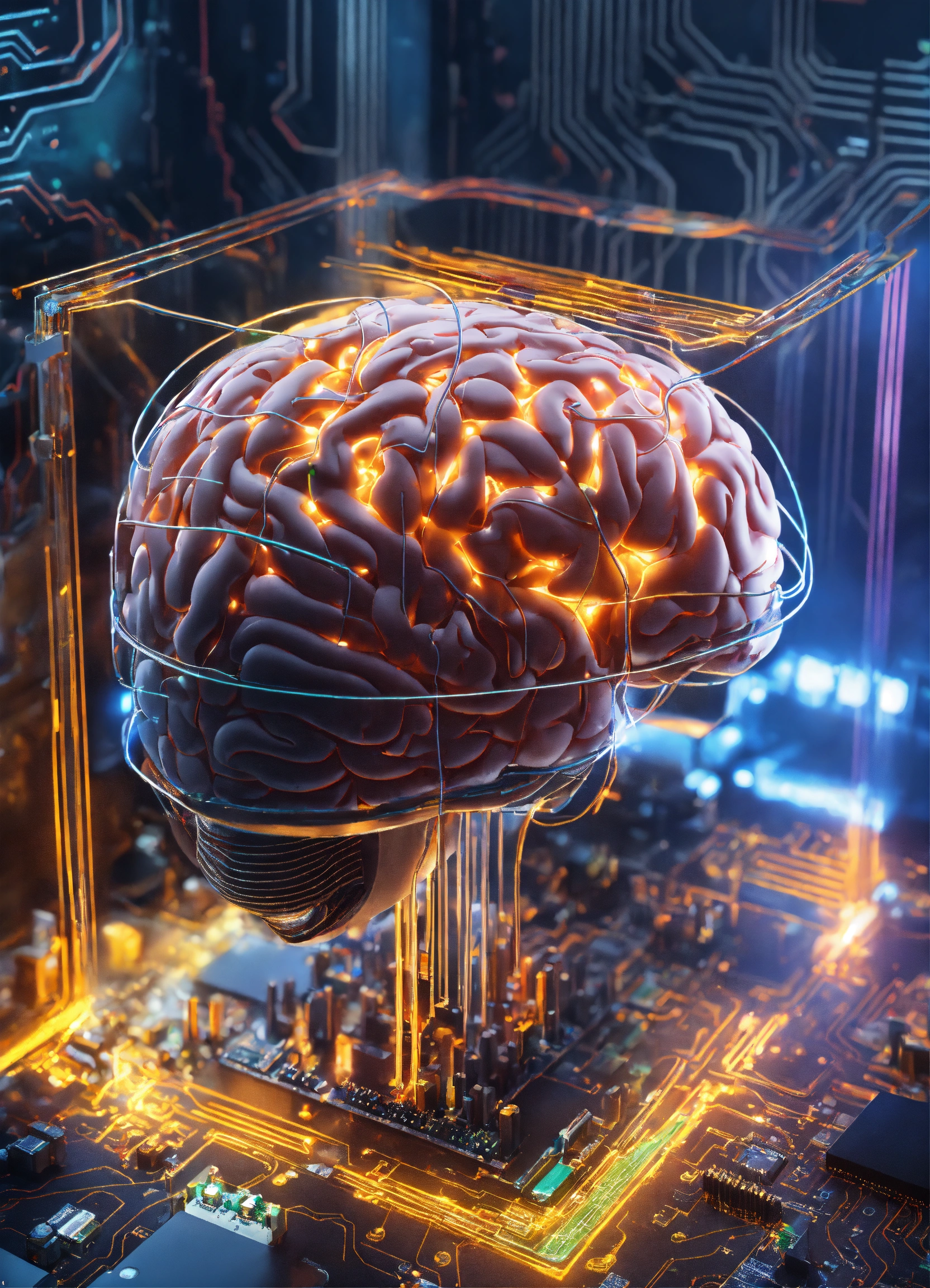 Lexica - Create a hyper-realistic 4K resolution image of a brain with ...