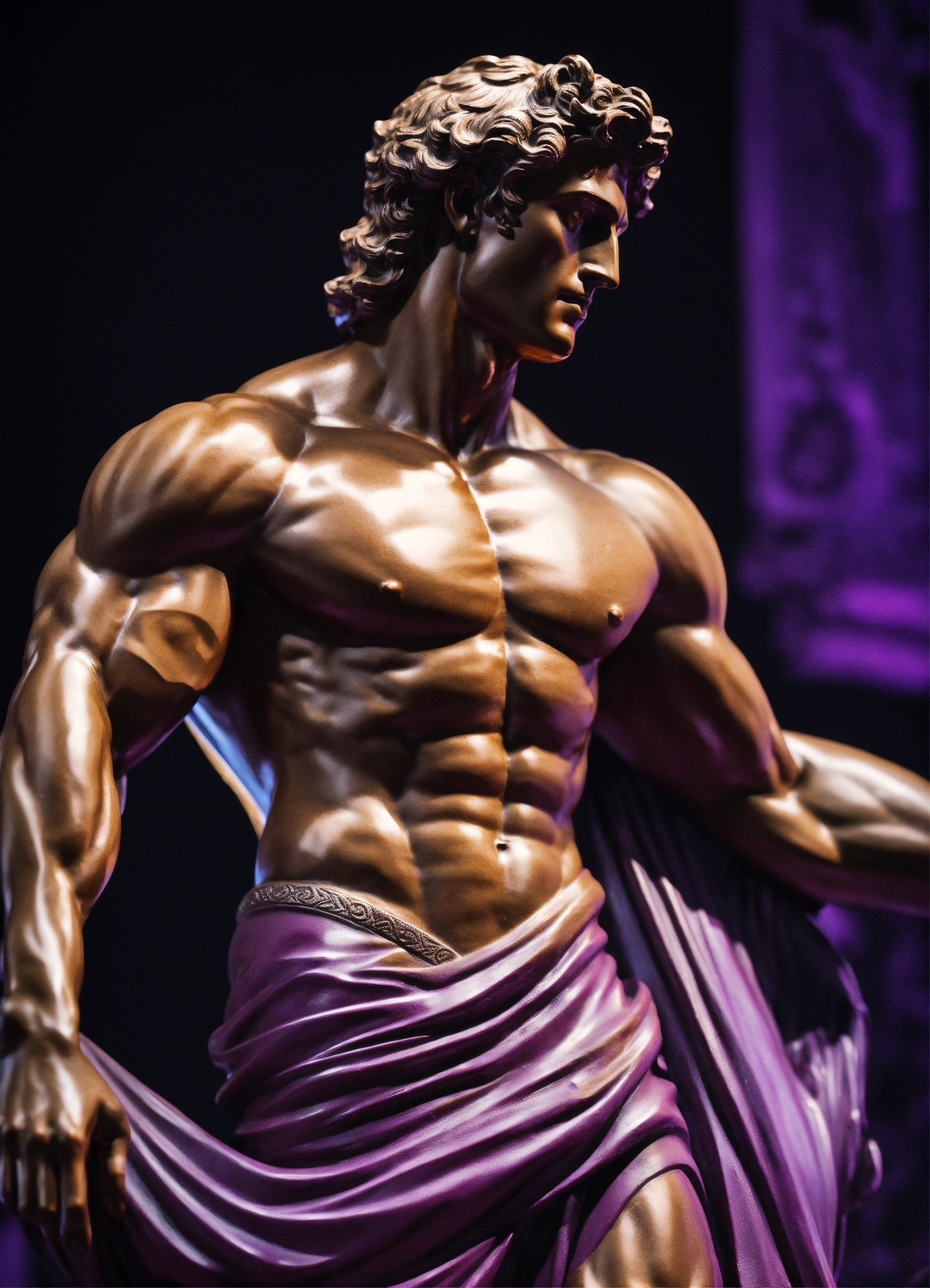 Lexica - A Statue from a muscular Greek god Statue with a wavey middel ...