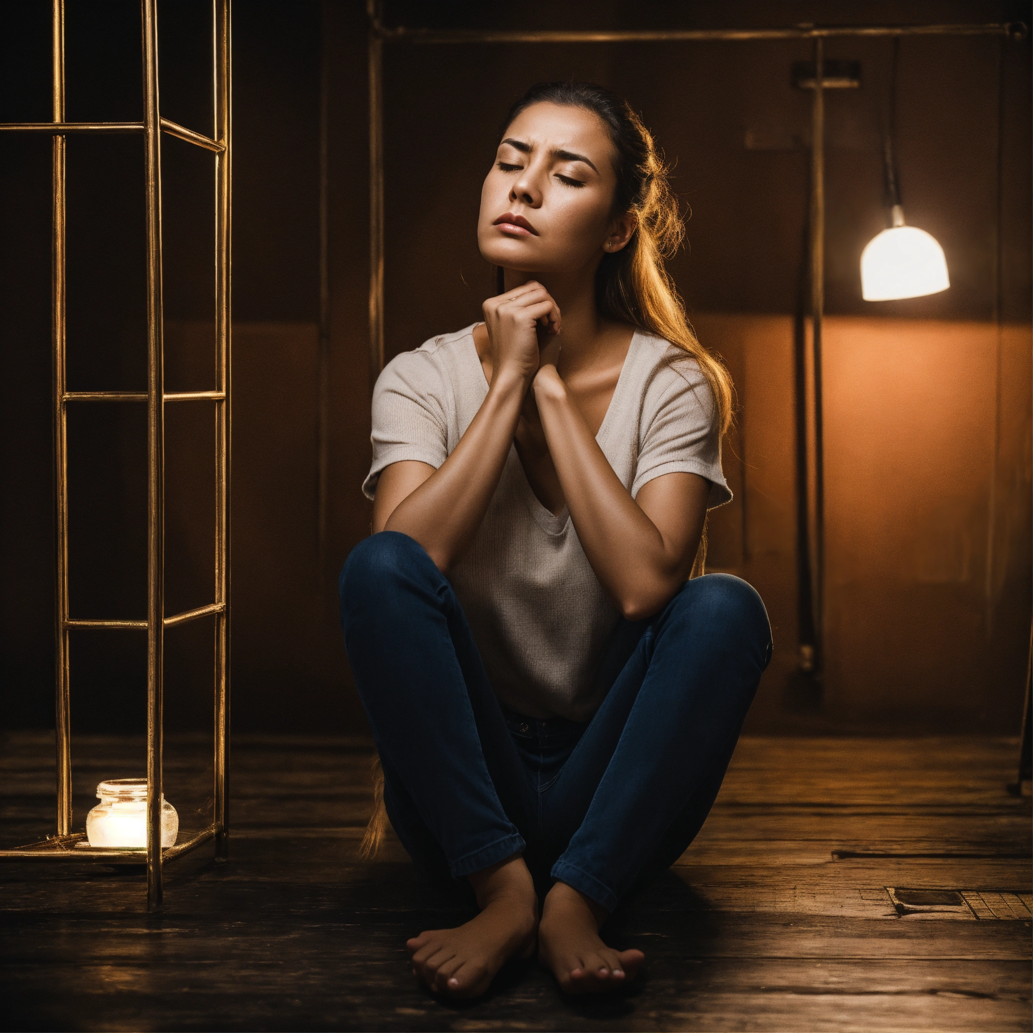 Lexica - The woman doesn’t know what to do, sits, worries and looks for ...