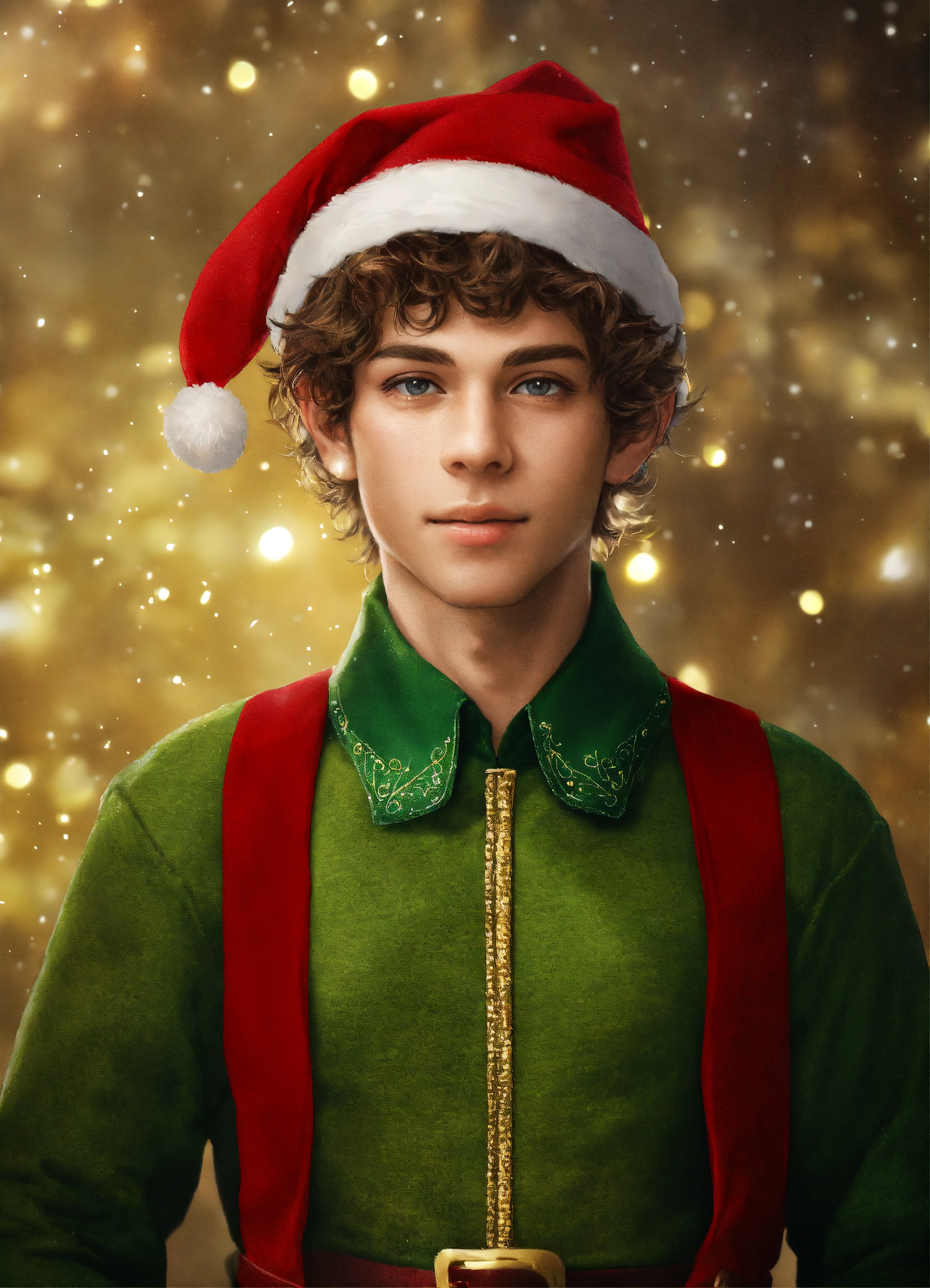 Lexica - Young man christmas elf, realistic