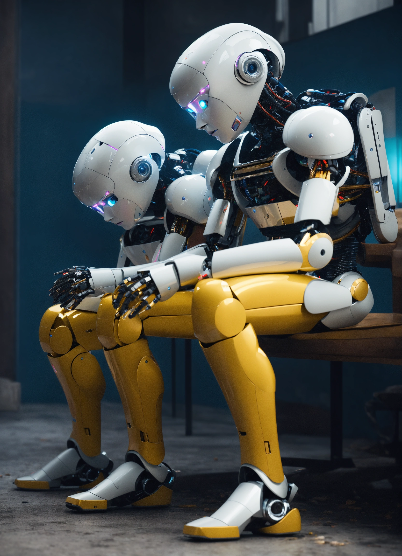 Lexica - Create a hyper-realistic 4K image showcasing two humanoid ...